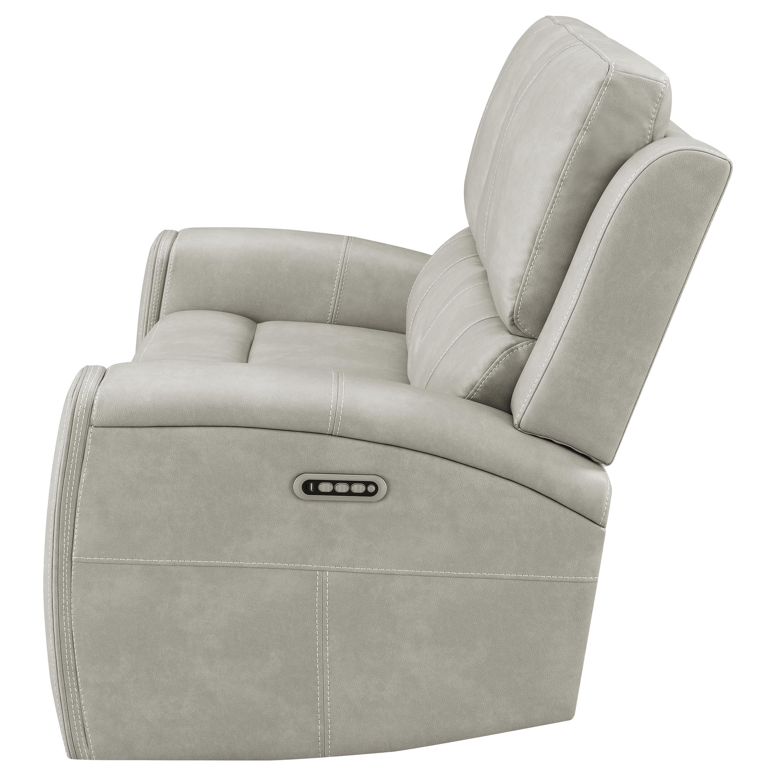 Brickston Gray Triple Power Reclining Loveseat - Image 5
