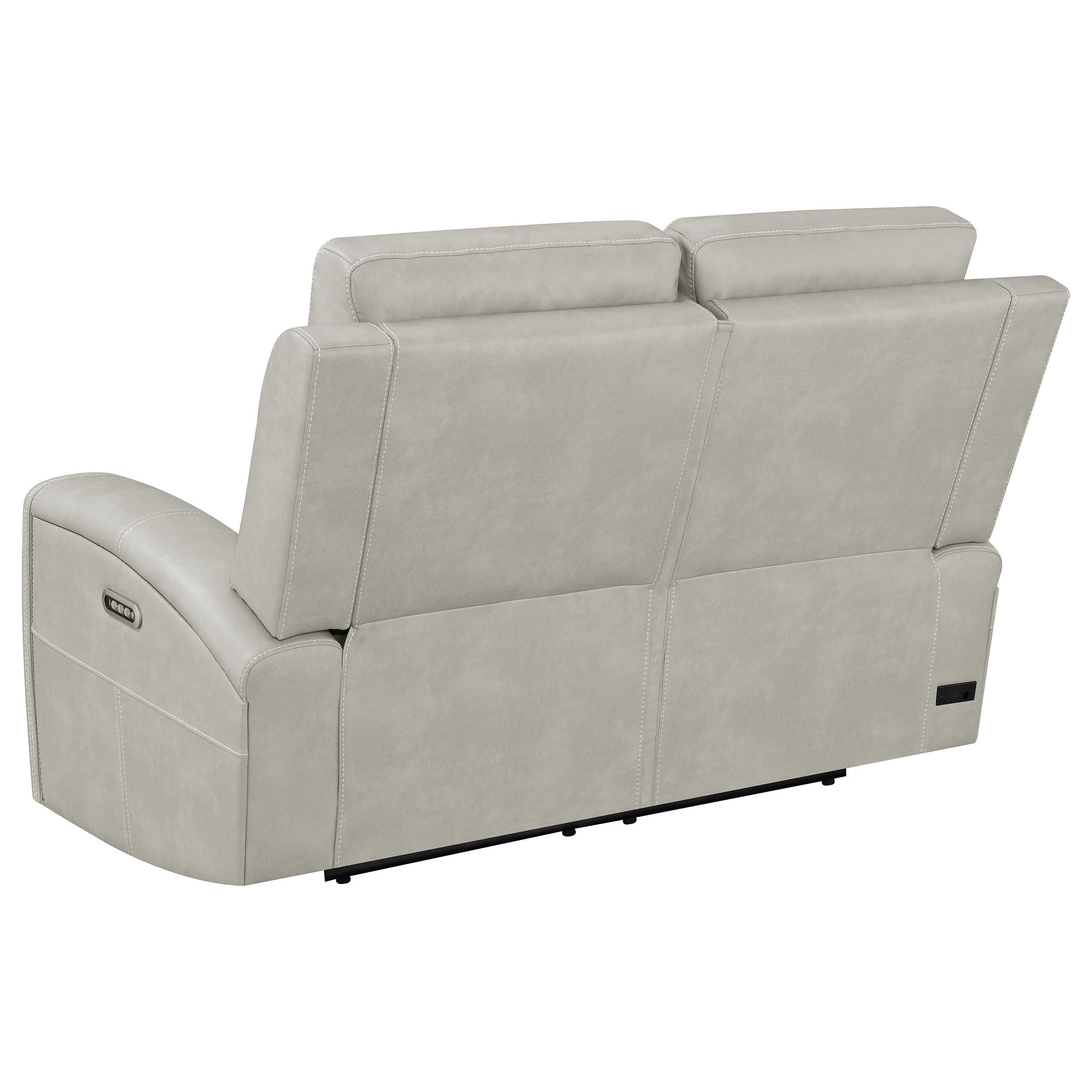 Brickston Gray Triple Power Reclining Loveseat - Image 6