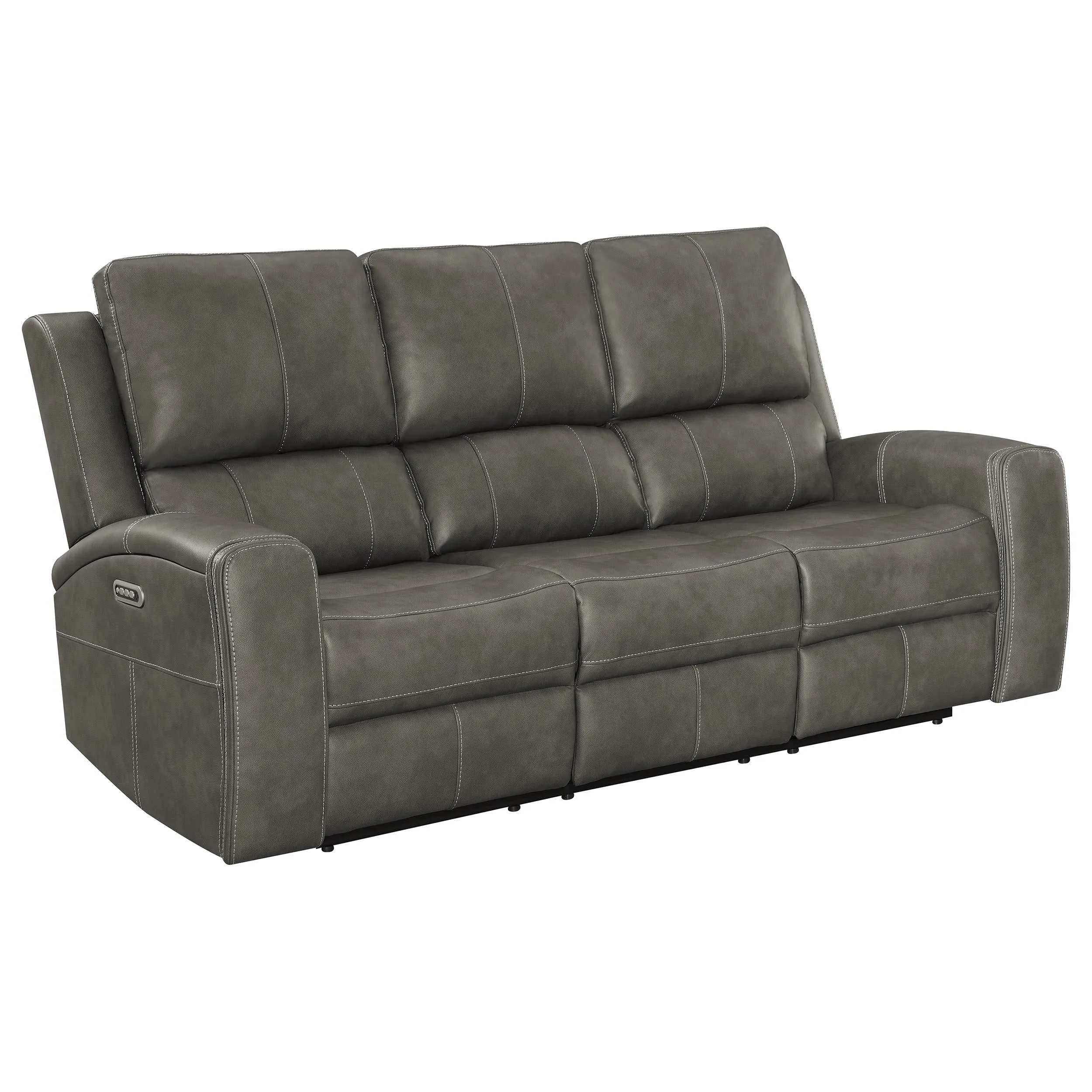 Brickston Triple Power Reclining Sofa Charcoal - Image 2