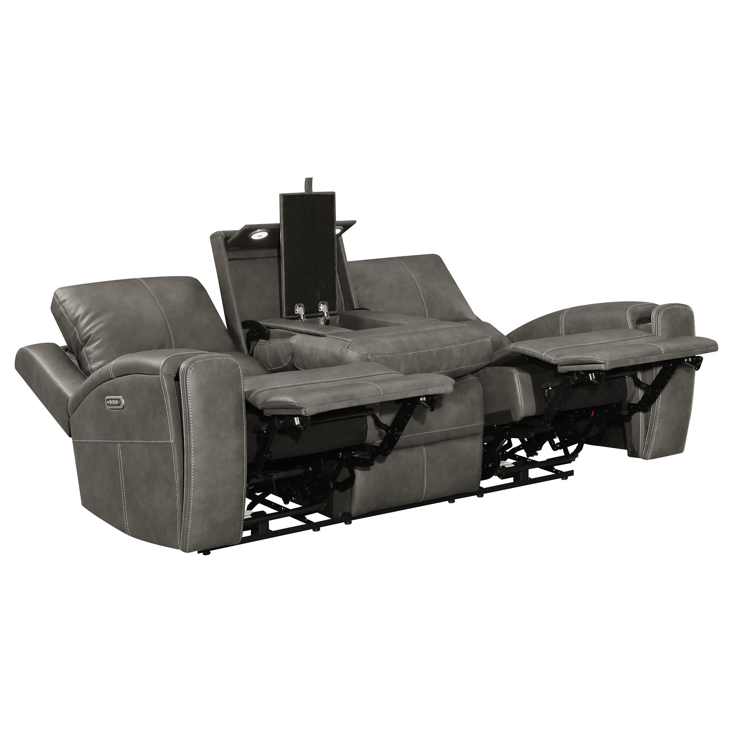 Brickston Triple Power Reclining Sofa Charcoal - Image 3