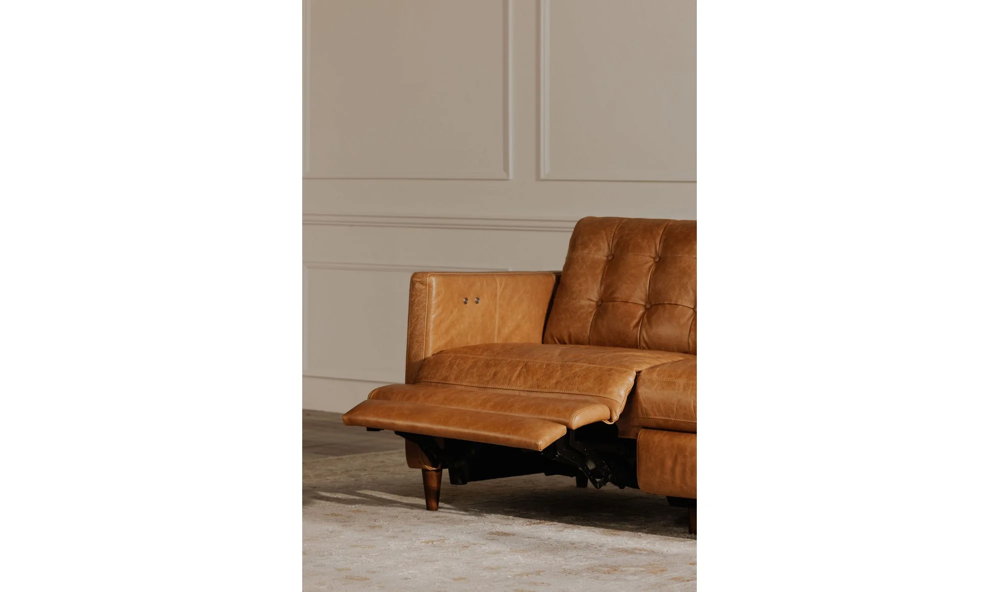 Bridgers Power Recliner Sofa Tan Leather - Image 6