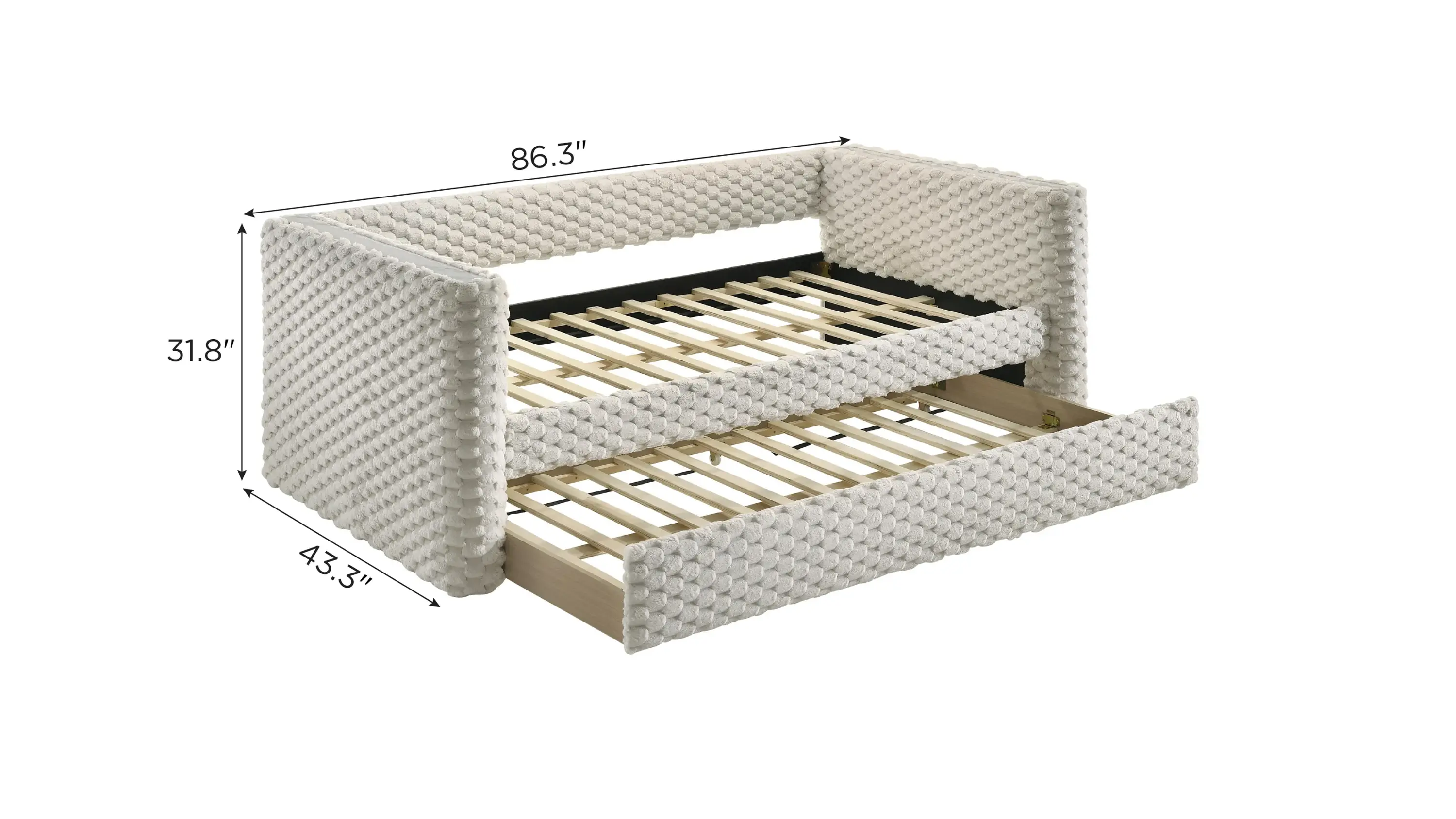 Brielle White Dove Daybed with Trundle - Image 7