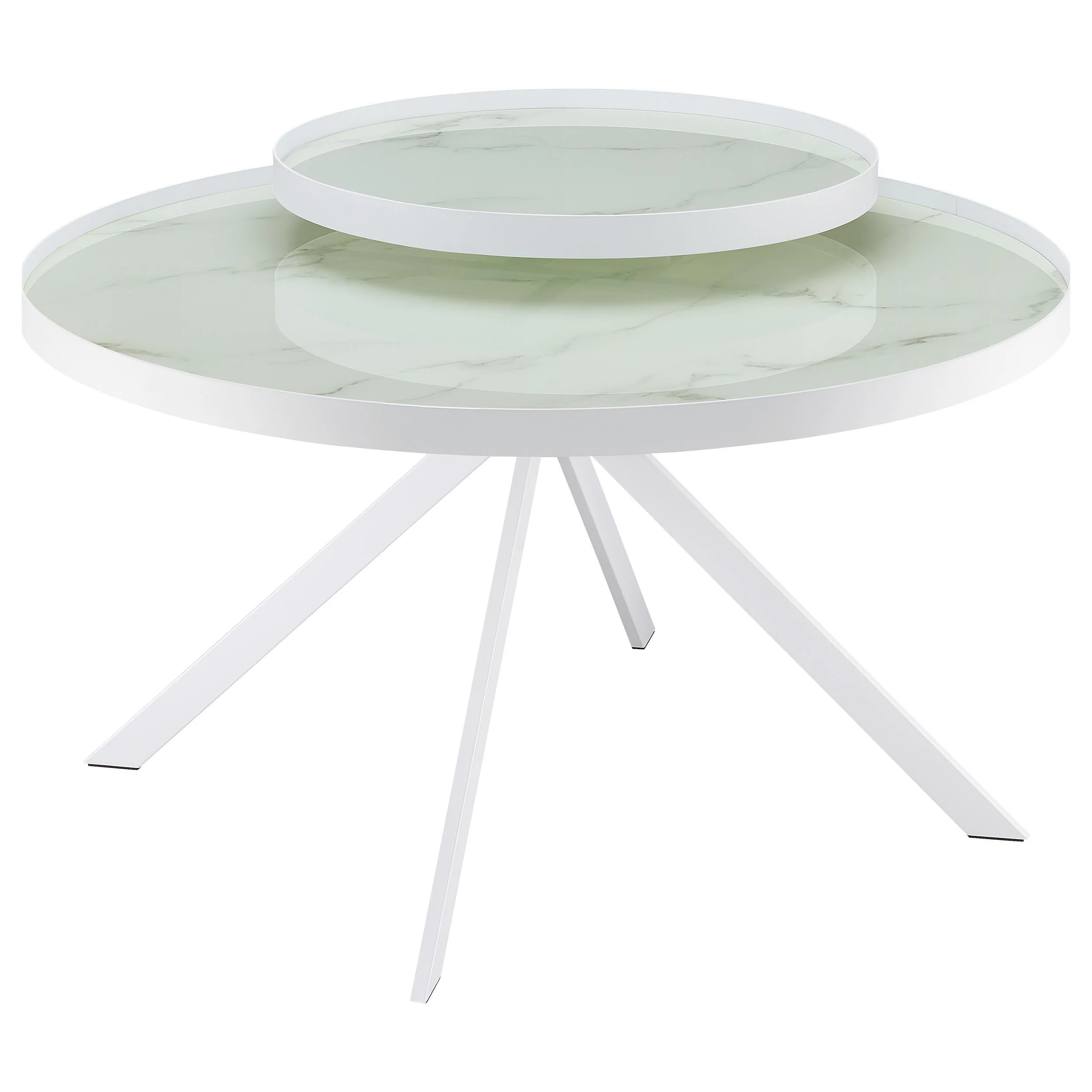 Briggs White 3-Piece Round Coffee and End Table Set - Image 6