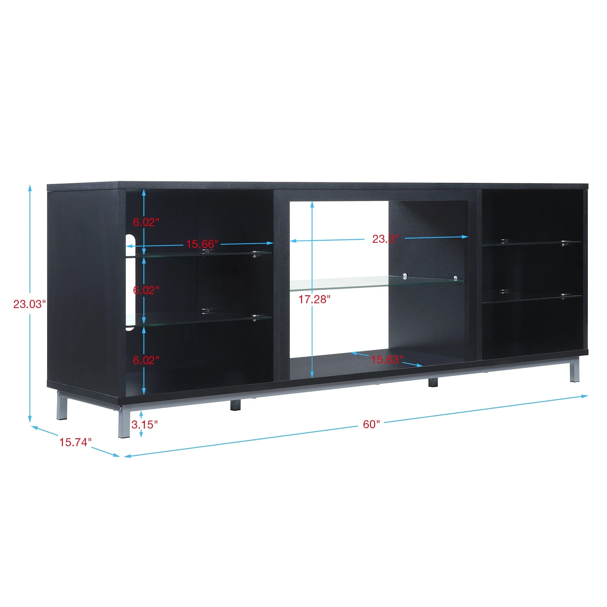 Brighton 60" TV Stand in Onyx - Image 3