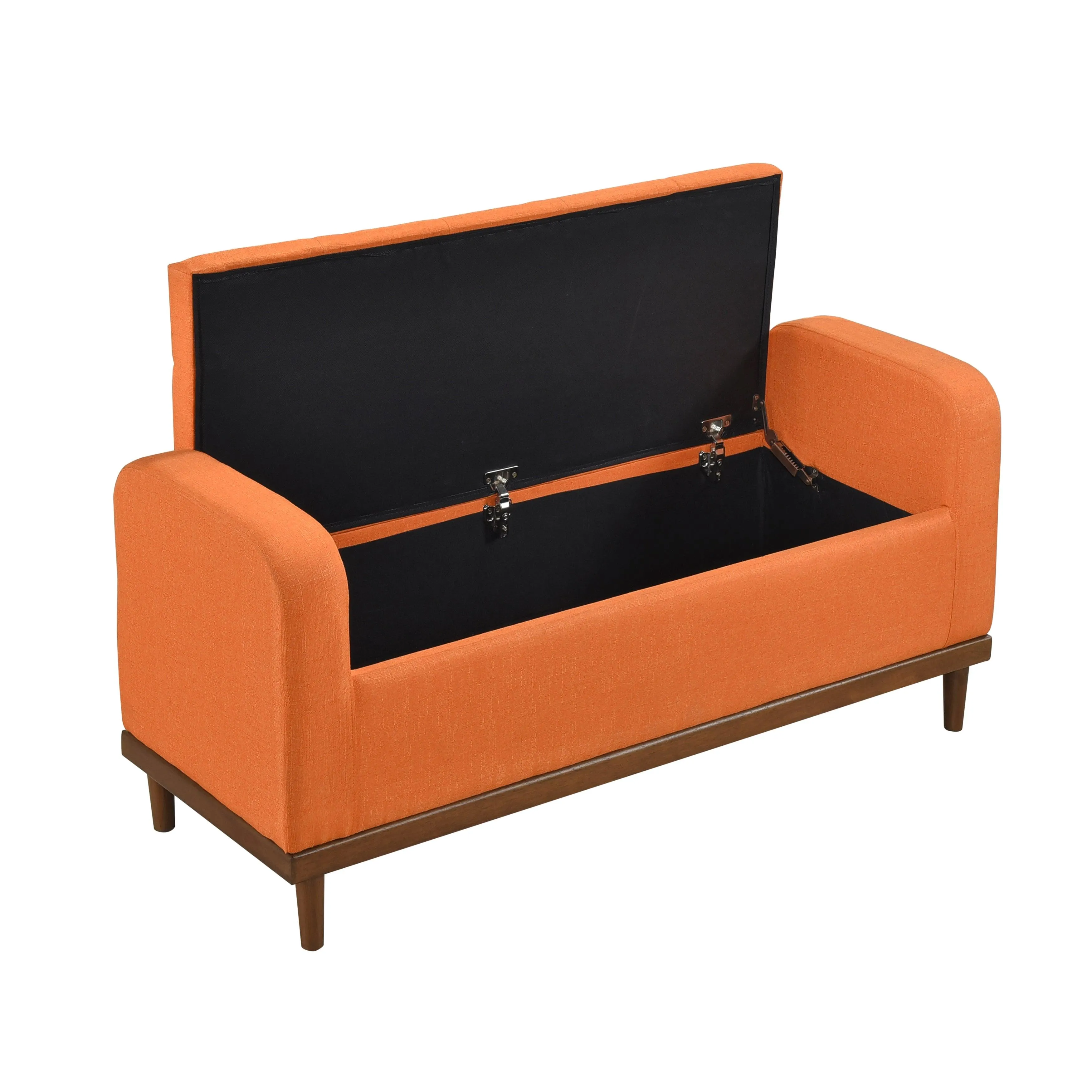 Brigitte Orange Lift Top Storage Bench - Image 5