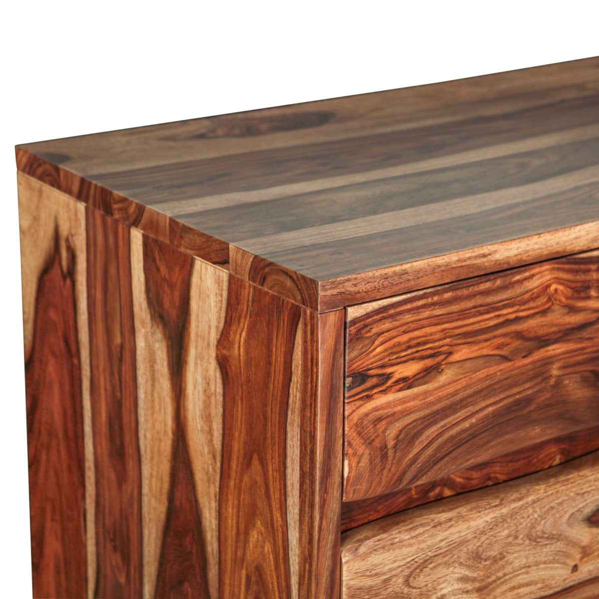 Brisbane 34" Tall Chest with Plinth Base in Natural Sheesham - Image 3