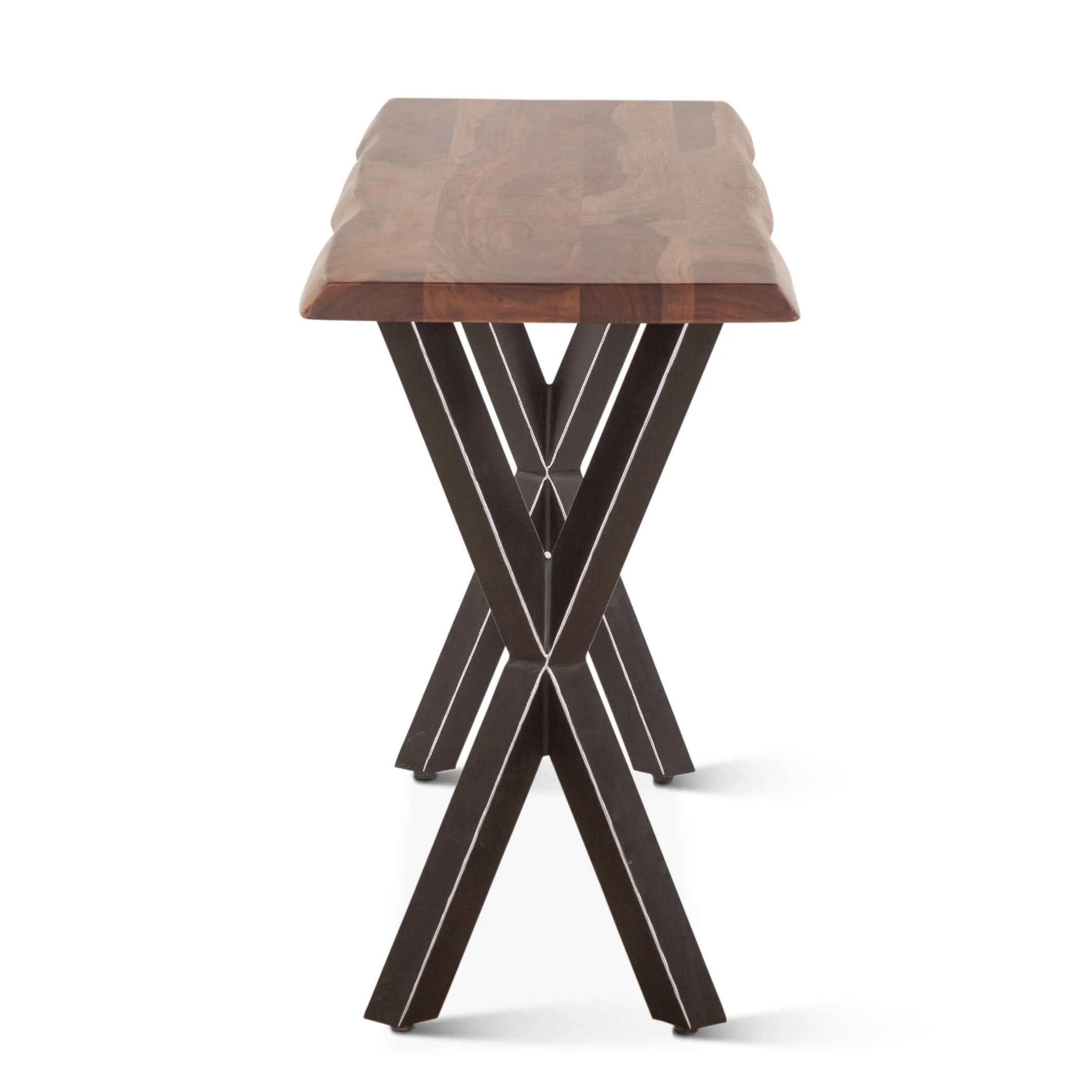 Brisbane 58" Console Table in Natural Sheesham Wood and Iron - Image 3