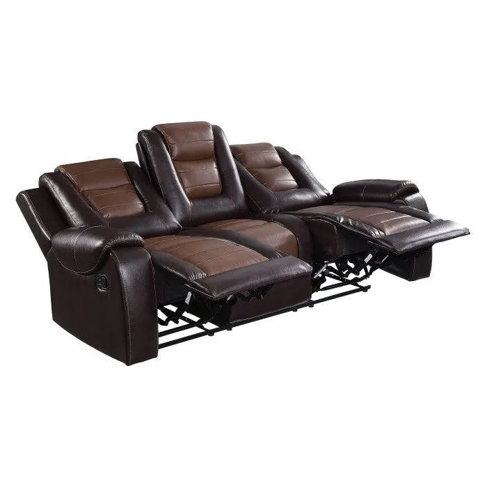 Briscoe Brown Double Reclining Sofa with Drop-Down Cup Holders - Image 3
