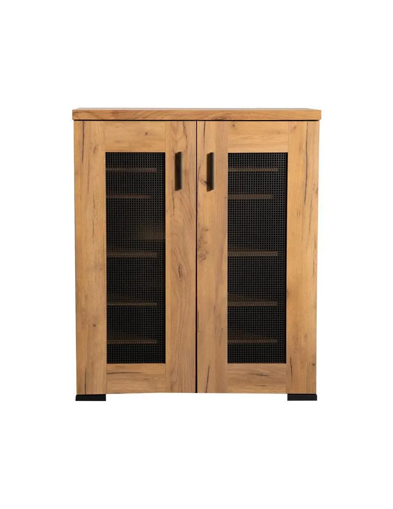 Bristol Golden Oak Metal Mesh Door Accent Cabinet - Image 14