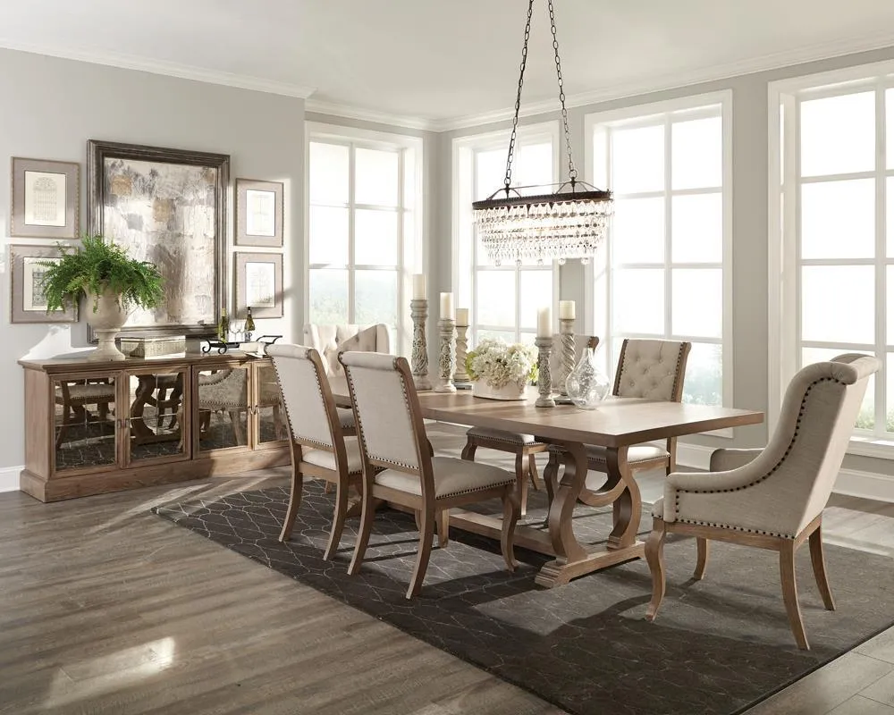 Brockway Cove and Barley Brown Trestle Dining Table - Image 2