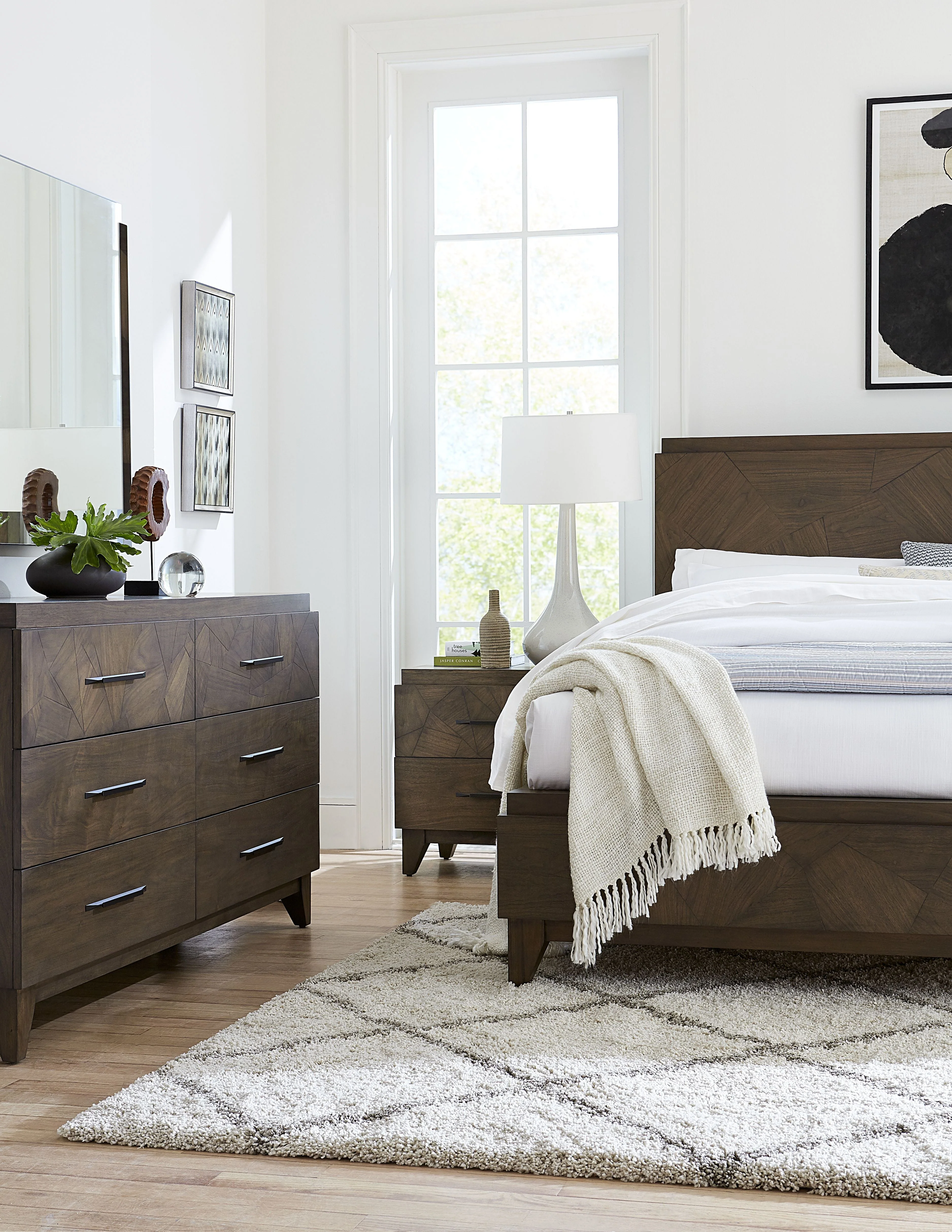 Broderick Wood Eastern King Panel Bed in Wild Oats Brown - Image 3