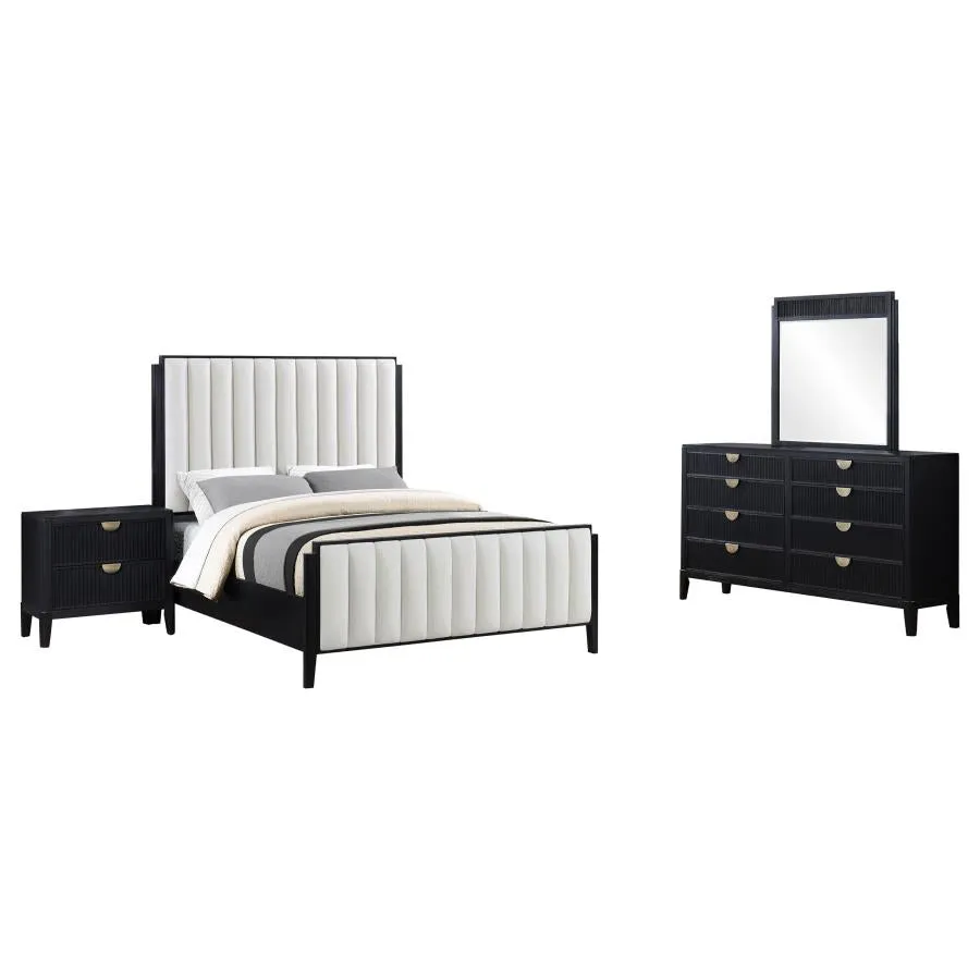 Brookmead Black 4-Piece Upholstered Queen Bedroom Set - Image 2