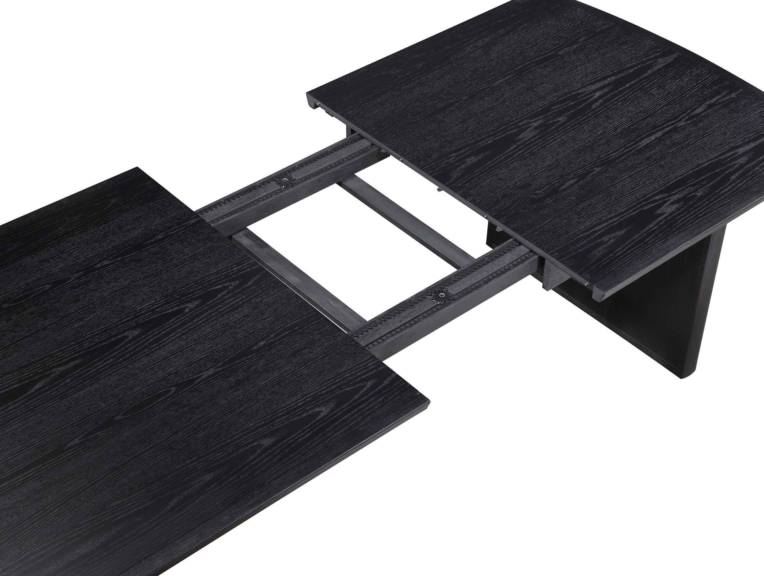 Brookmead Black/Ivory 9-piece Extension Leaf Dining Table Set - Image 11