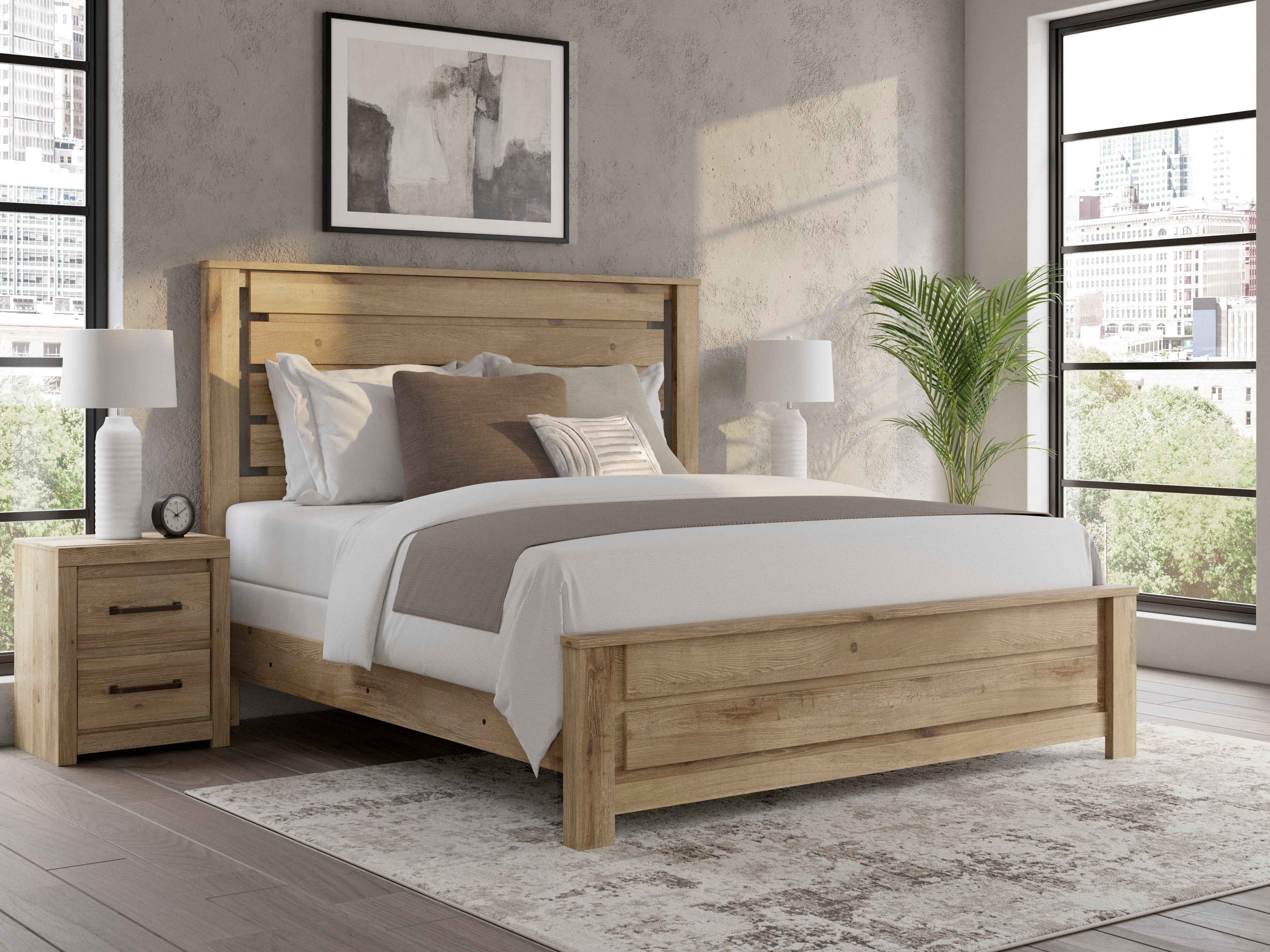 Brozmont Tan King Panel Bed - Image 2