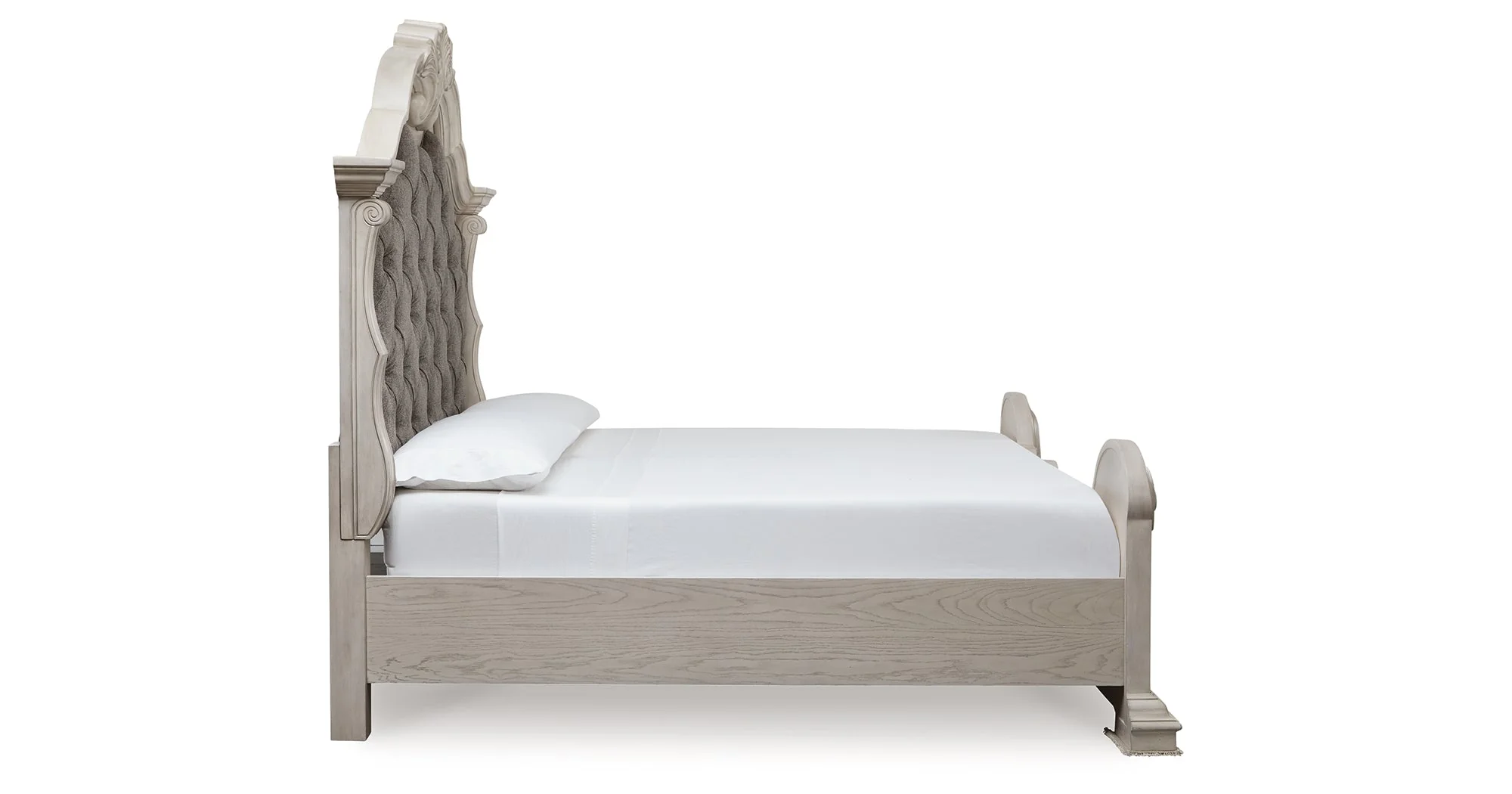 Bruchandi Antique White California King Upholstered Panel Bed - Image 12