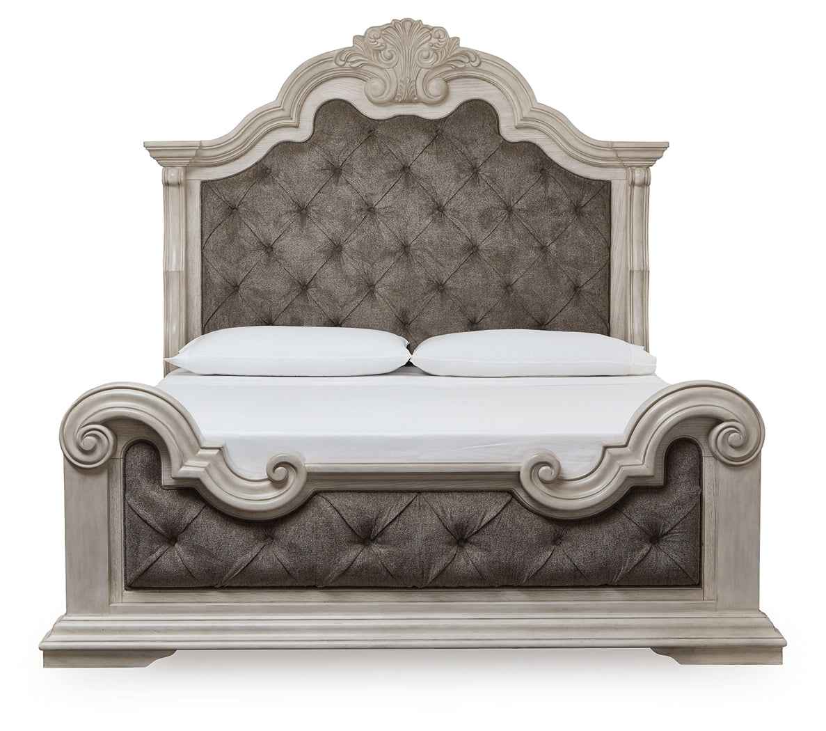 Bruchandi Antique White California King Upholstered Panel Bed - Image 4
