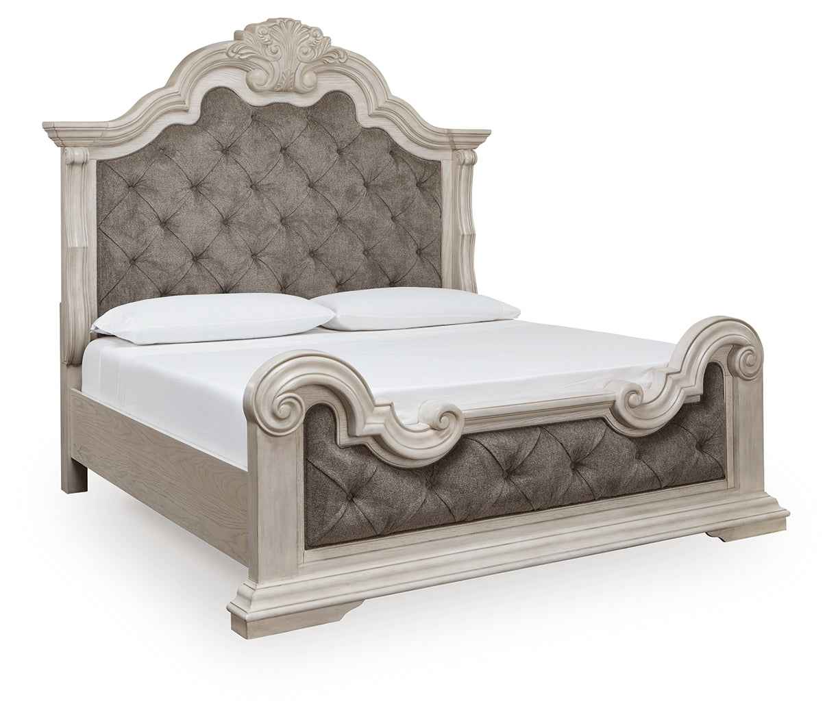 Bruchandi Antique White Upholstered Panel Bedroom Set - Image 3