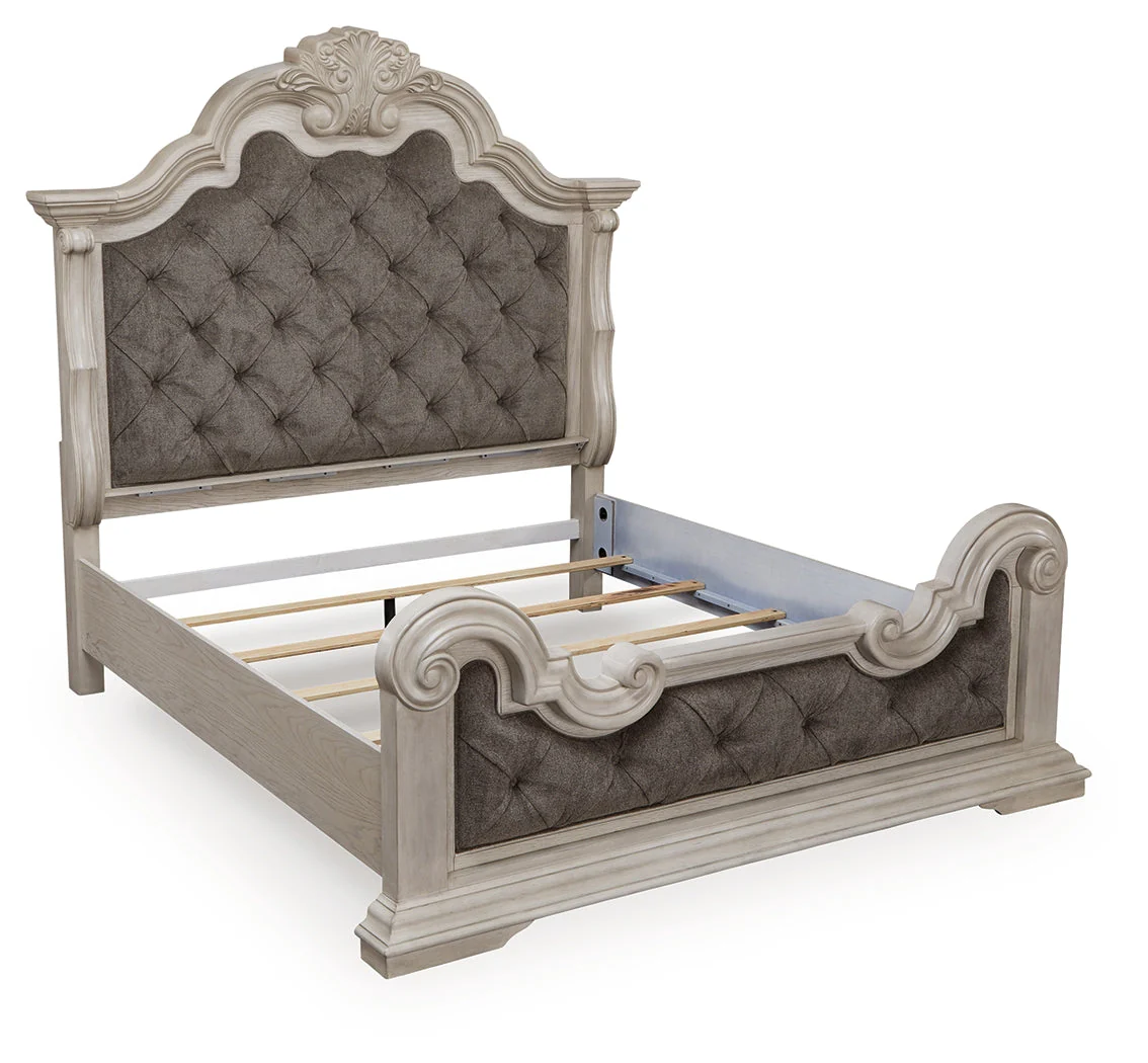 Bruchandi Antique White Upholstered Panel Bedroom Set - Image 5