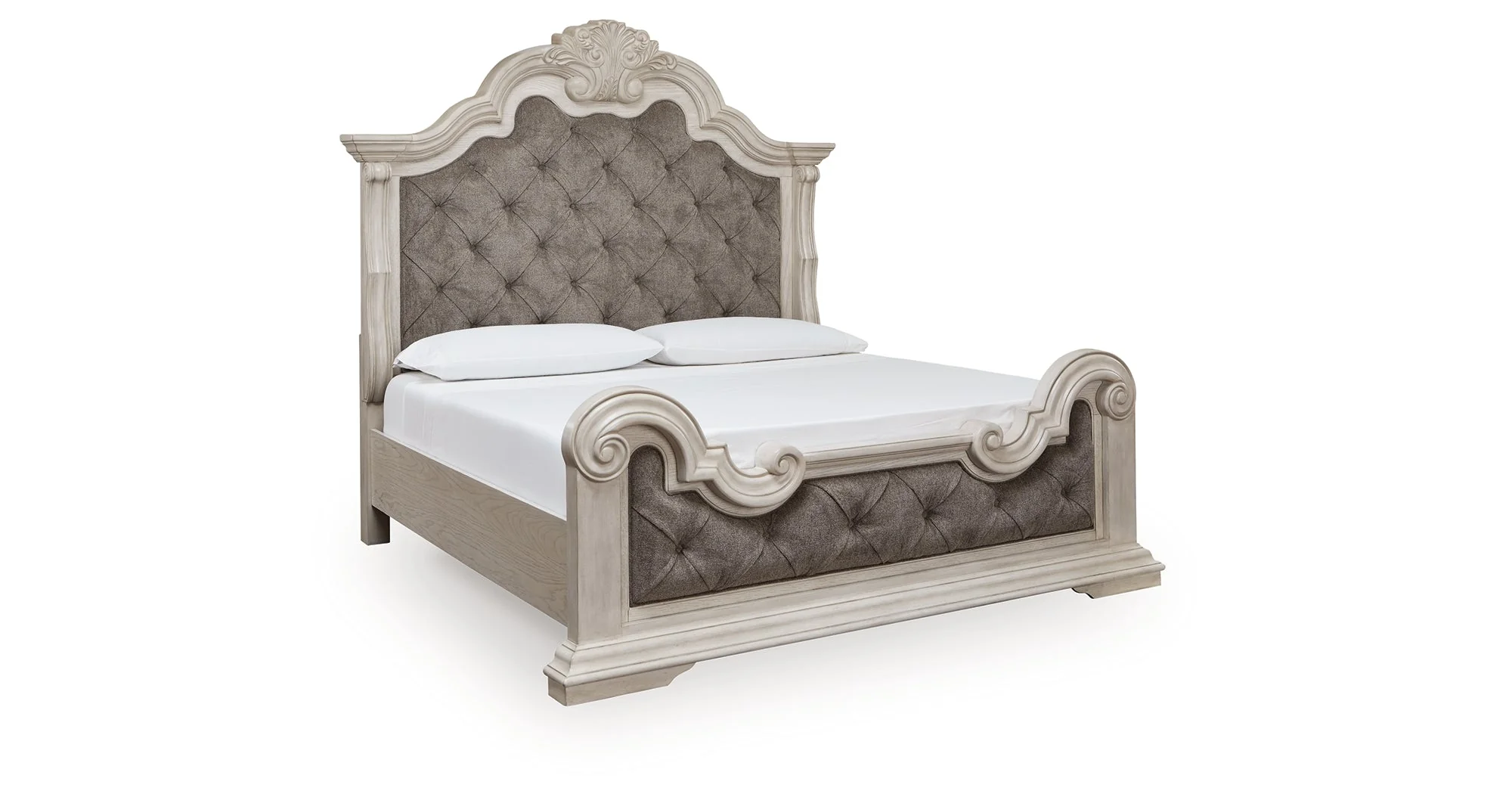 Bruchandi Antique White Upholstered Panel Bedroom Set - Image 7