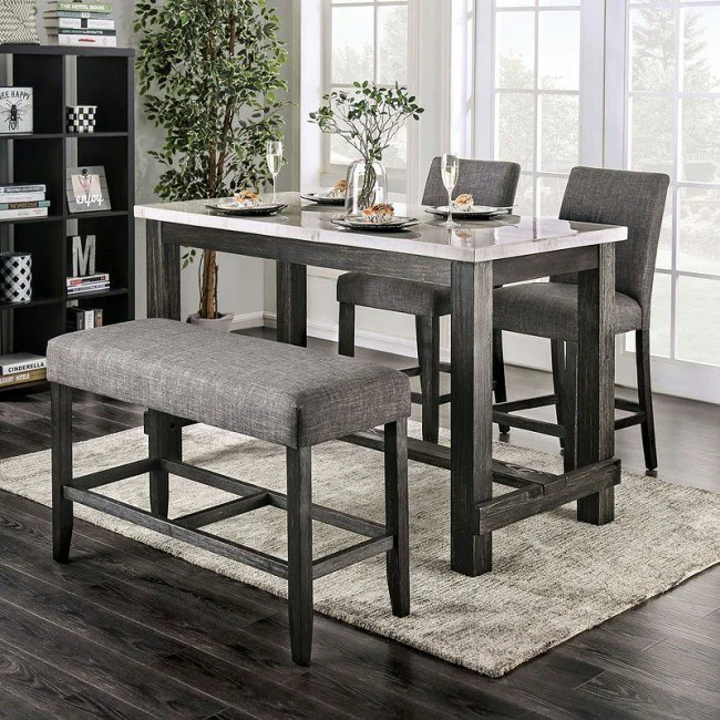 Brule White/Antique Black 5-Piece Counter Height Table Set