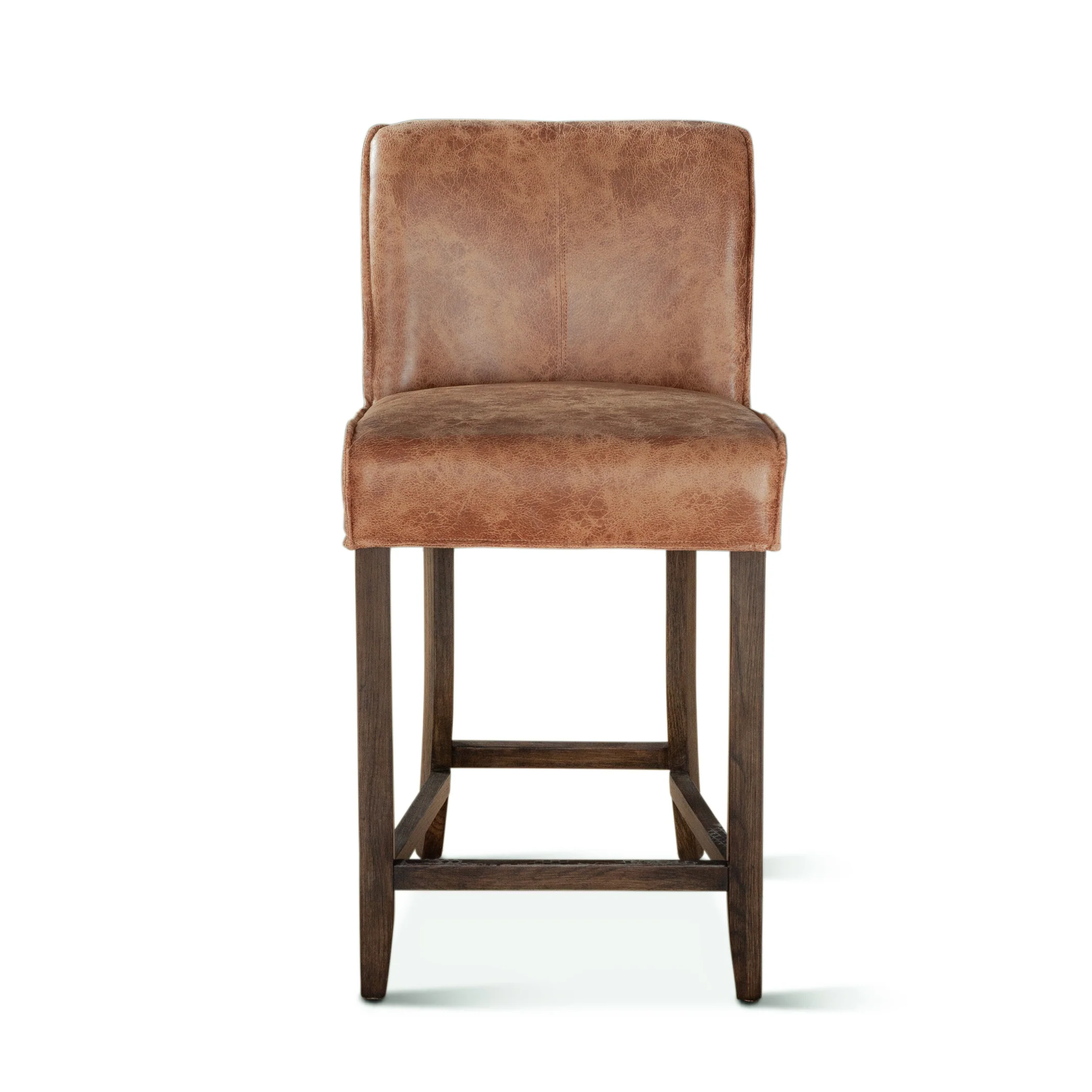 Buddy 20" Counter Chair in Tan Leather with Matte Brown Legs - Image 7