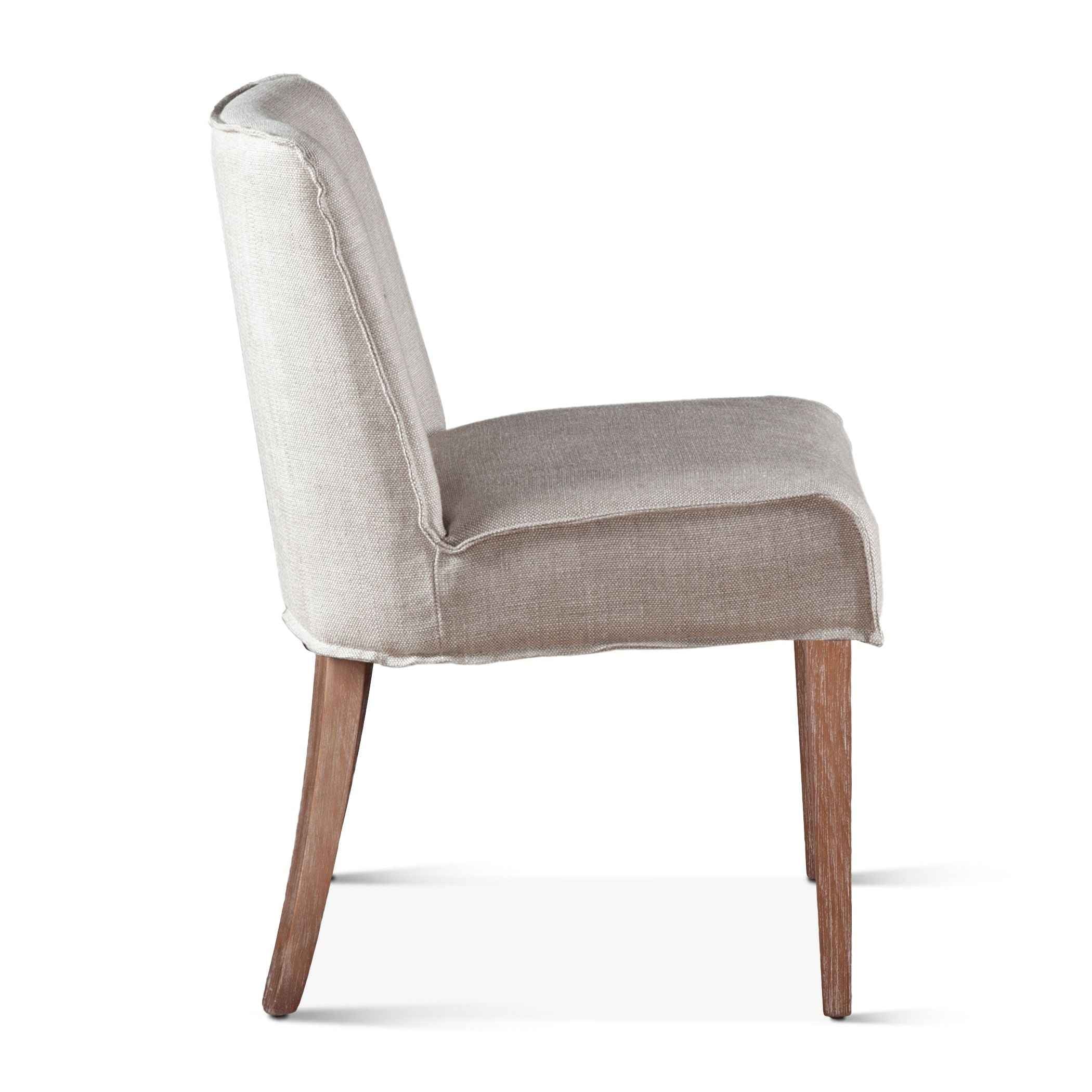 Buddy 20" Dining Chair in Beige Linen with Natural Legs, Set of 2 - Image 4