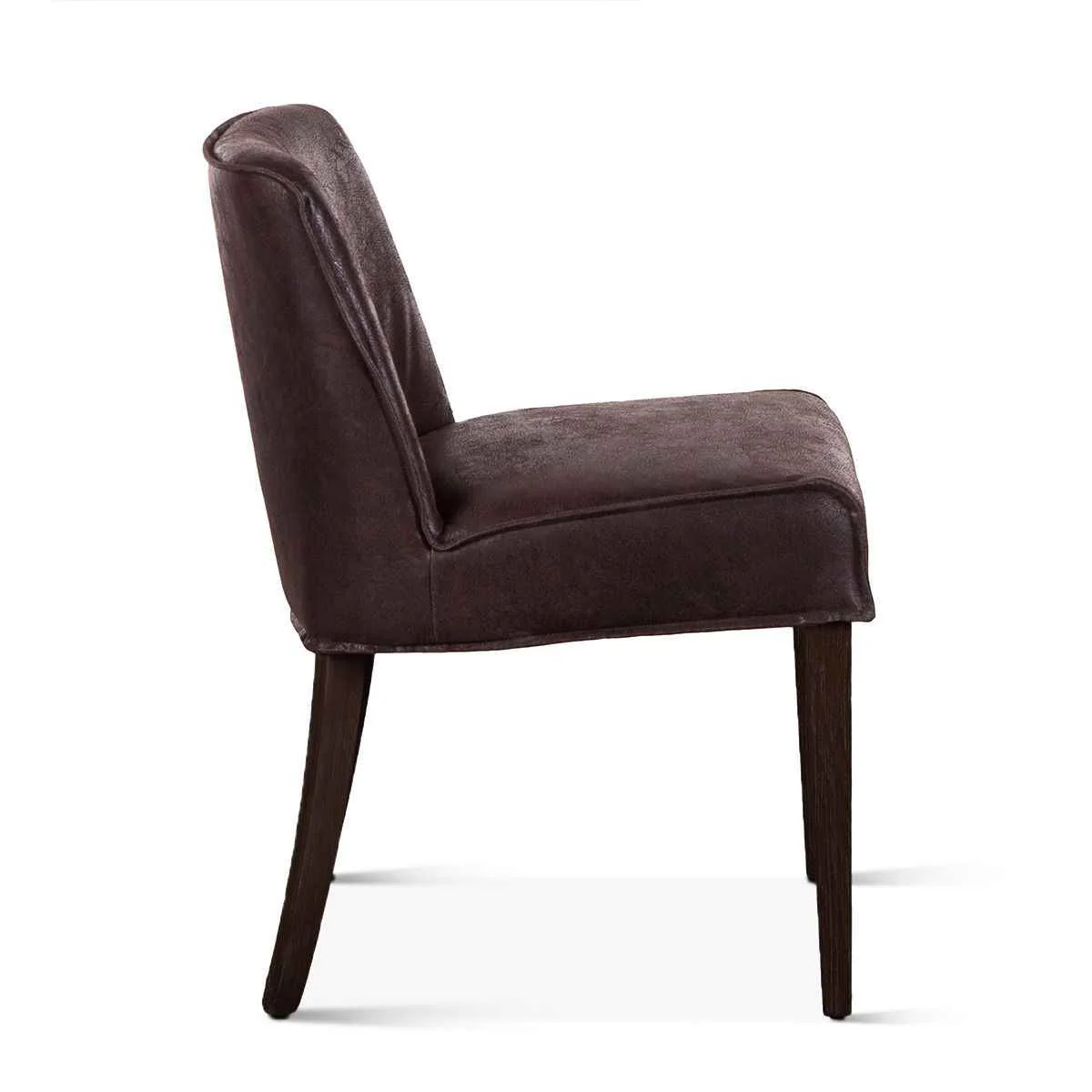Buddy 20" Dining Chair in Dark Brown Leather with Matte Brown Legs, Set of 2 - Image 2