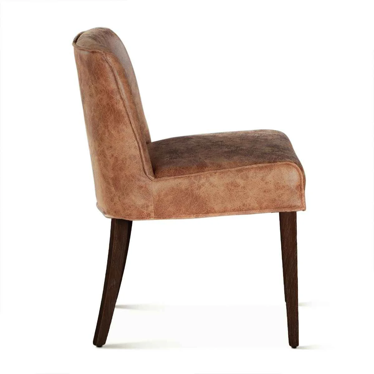 Buddy 20" Dining Chair in Tan Leather with Matte Brown Legs - Image 3