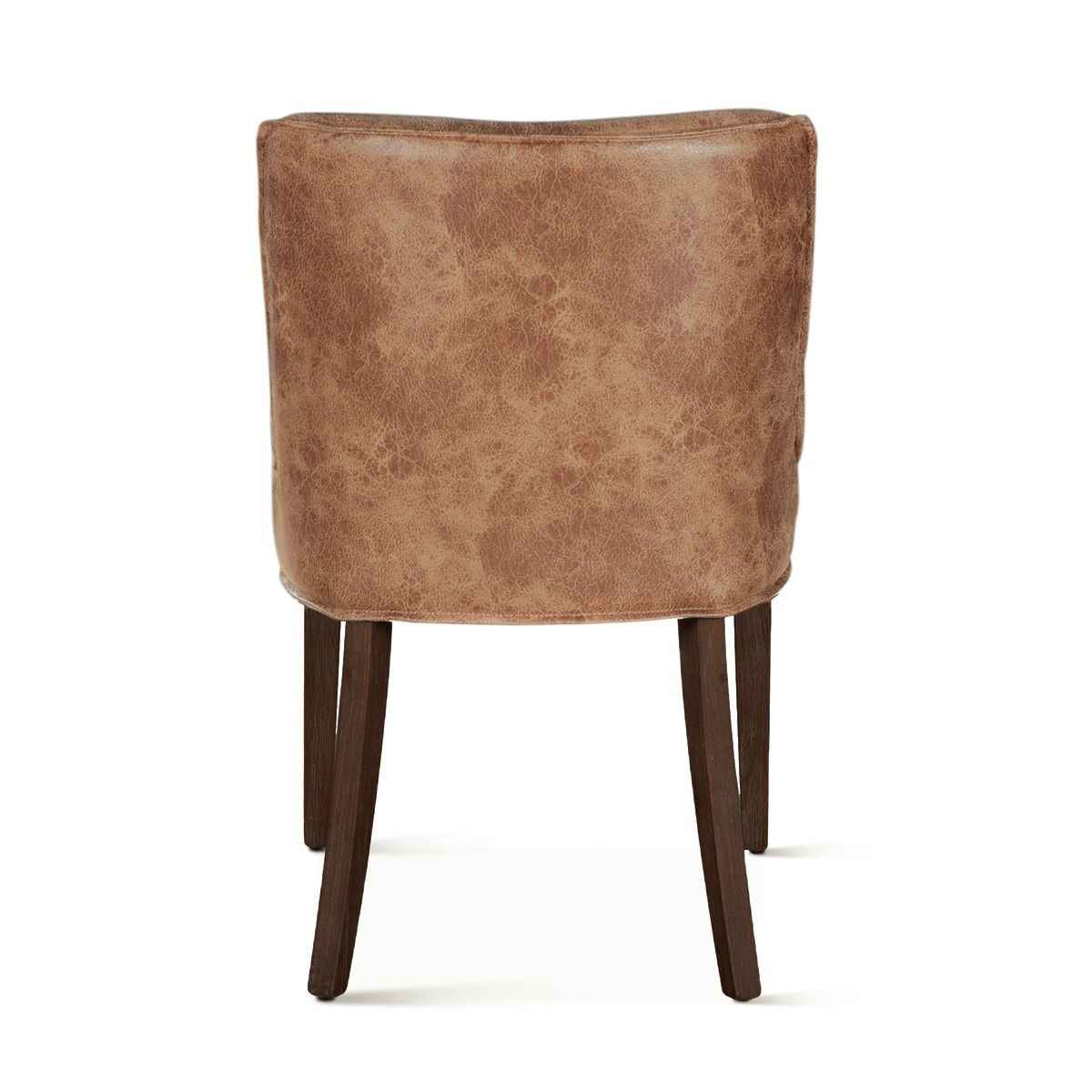 Buddy 20" Dining Chair in Tan Leather with Matte Brown Legs - Image 4