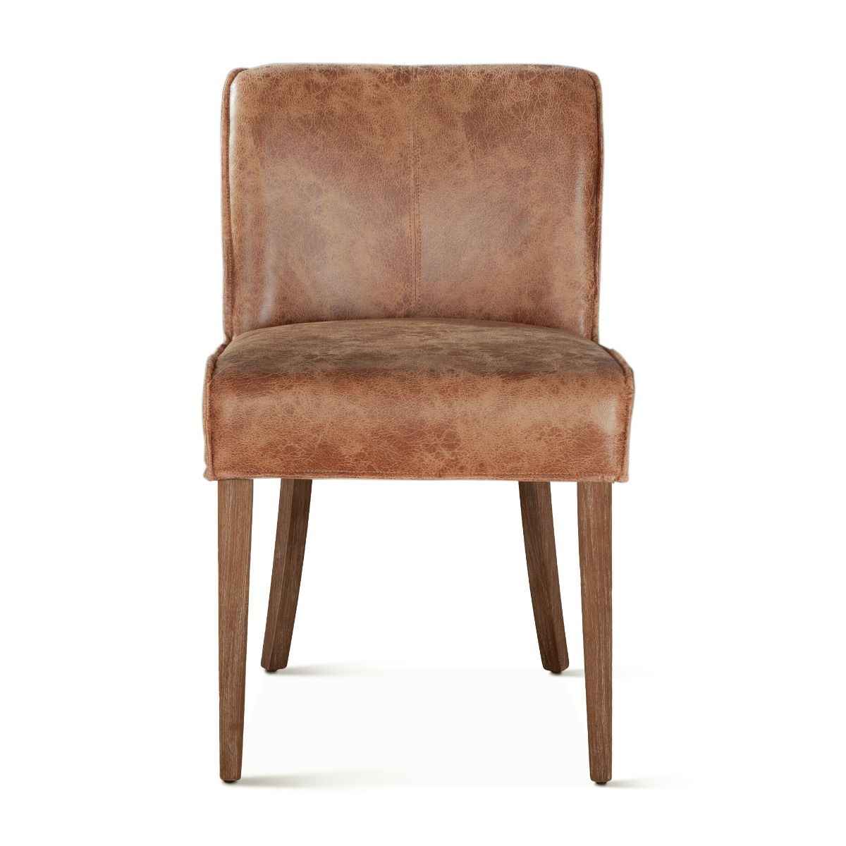 Buddy 20" Dining Chair in Tan Leather with Natural Legs