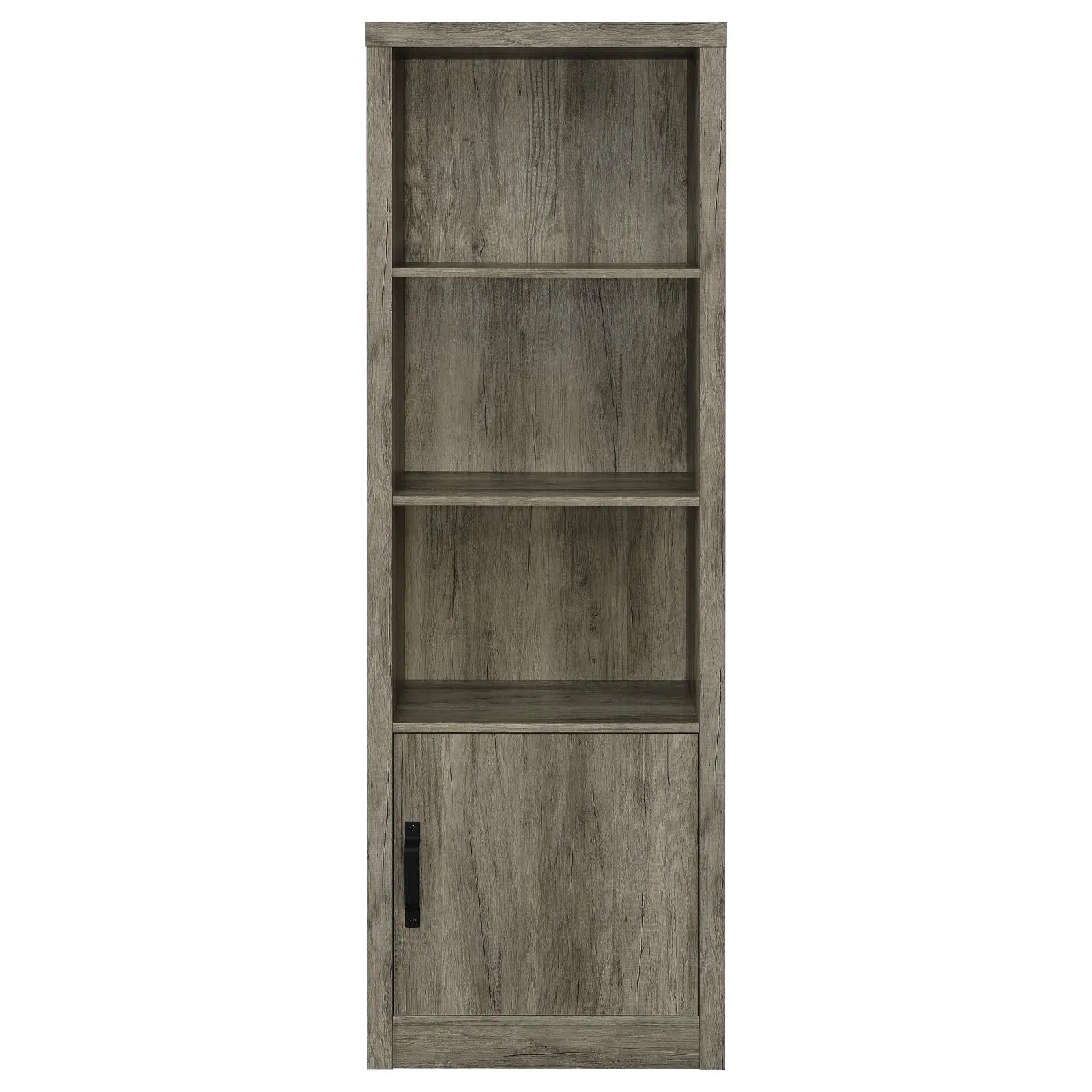 Burke Gray Driftwood 3-Shelf Media Tower With Storage Cabinet - Image 12