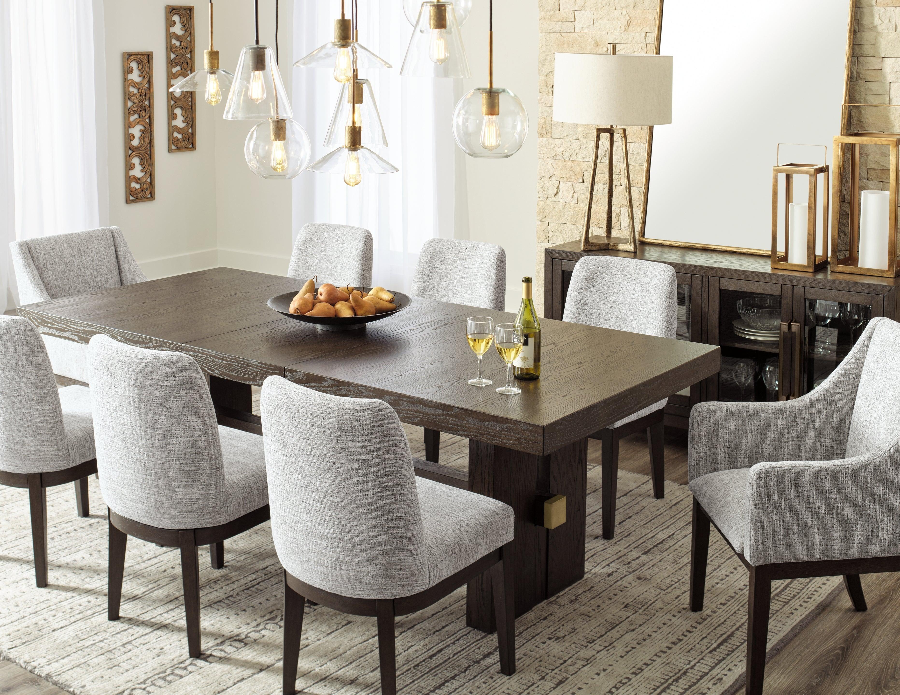 Burkhaus Dark Brown Dining Table and 8 Chairs - Image 6