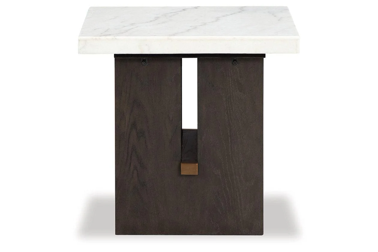 Burkhaus White/Dark Brown Coffee Table and 2 Ends - Image 8