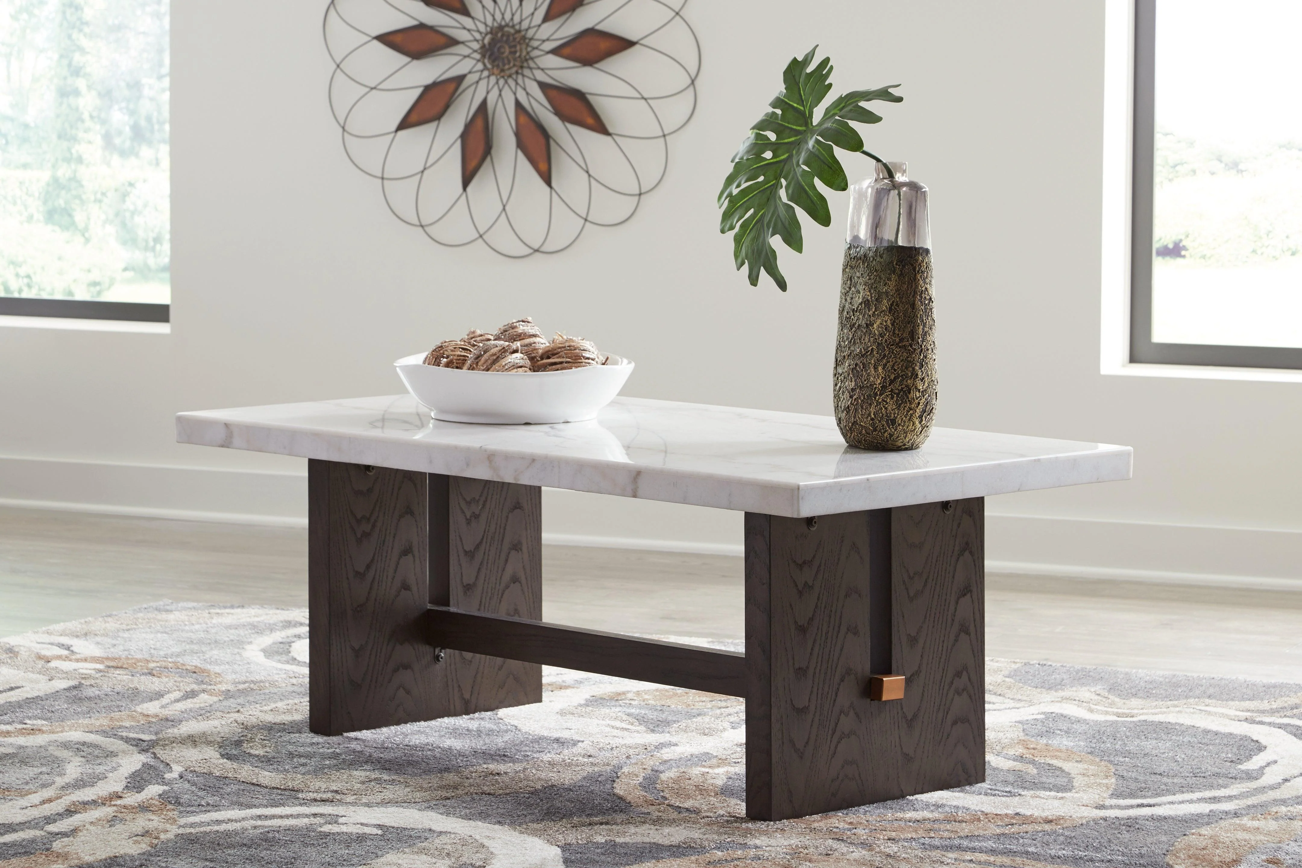 Burkhaus White/Dark Brown Coffee Table - Image 7
