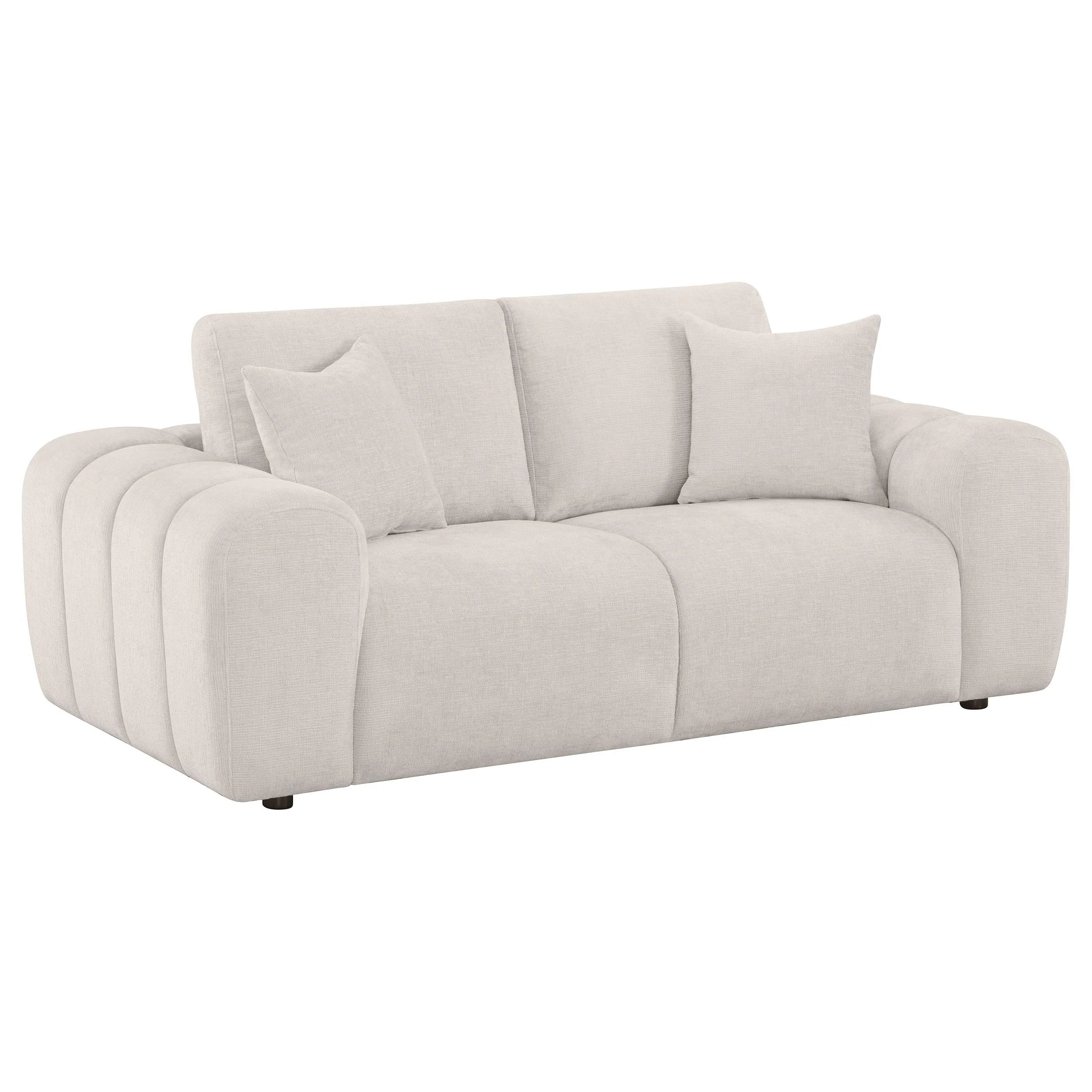Burnett Ivory 2-piece Chenille Upholstered Sofa Set - Image 5