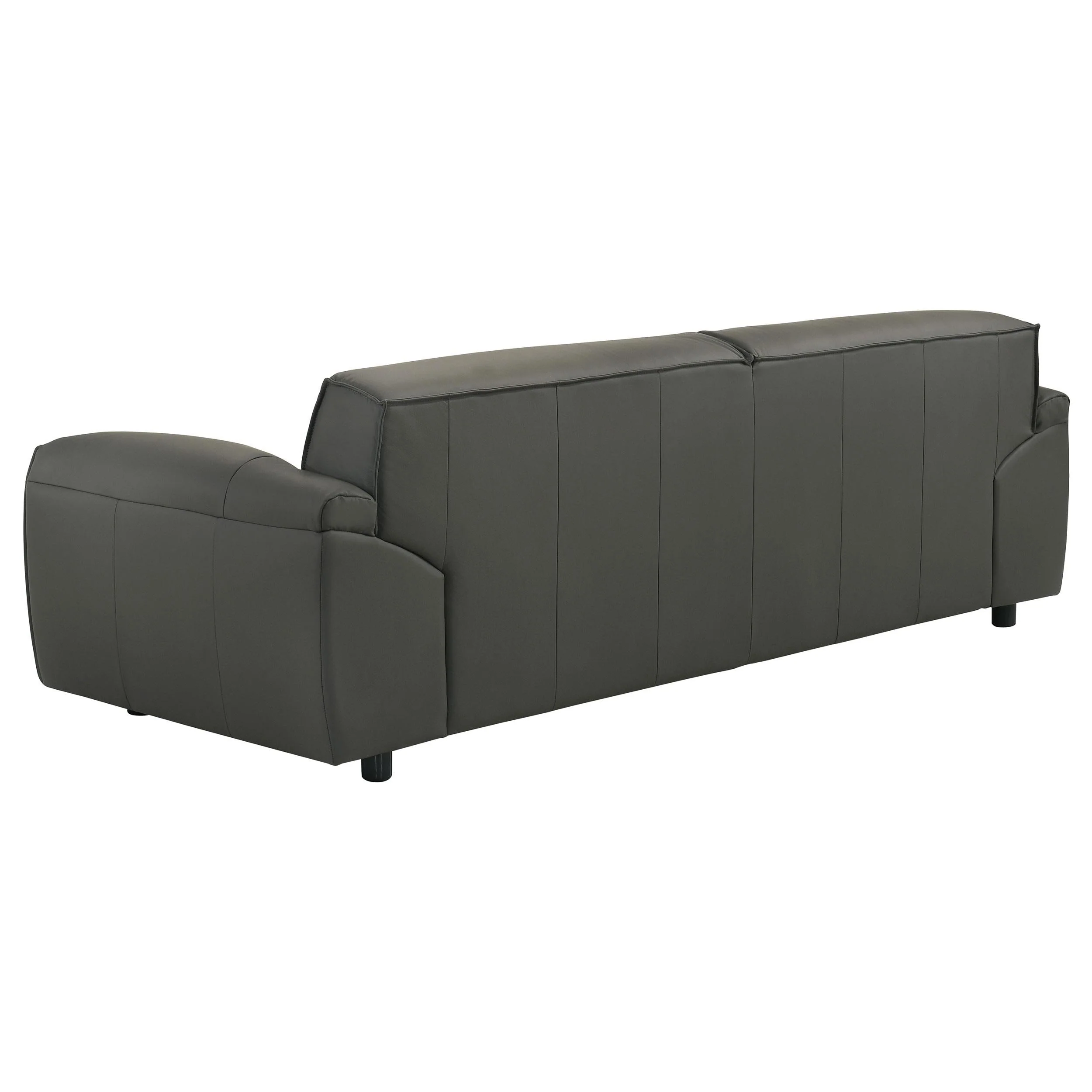Buxton Graphite Top Grain Leather Upholstered Sofa - Image 5