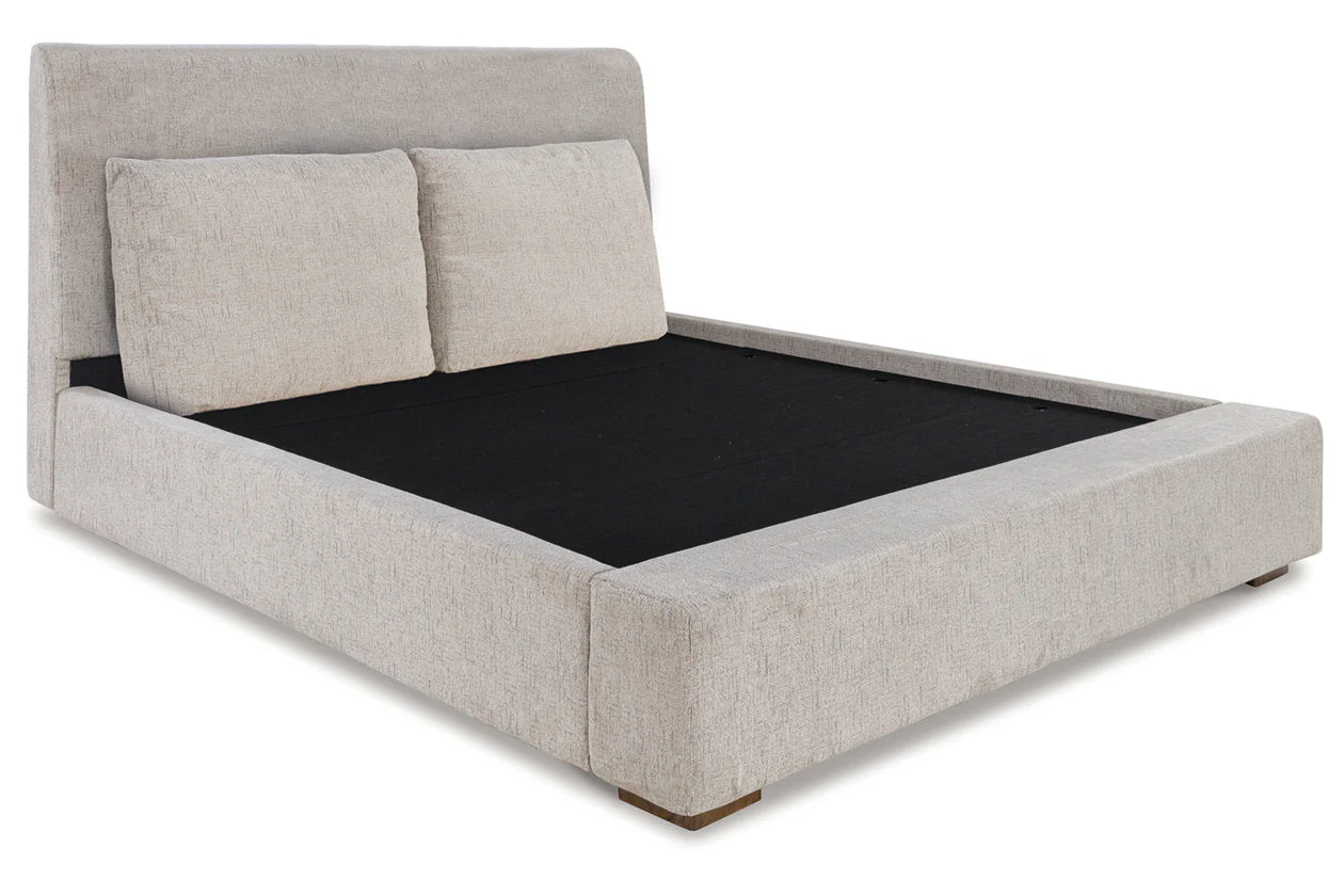Cabalynn Light Brown California King Upholstered Platform Bed - Image 3