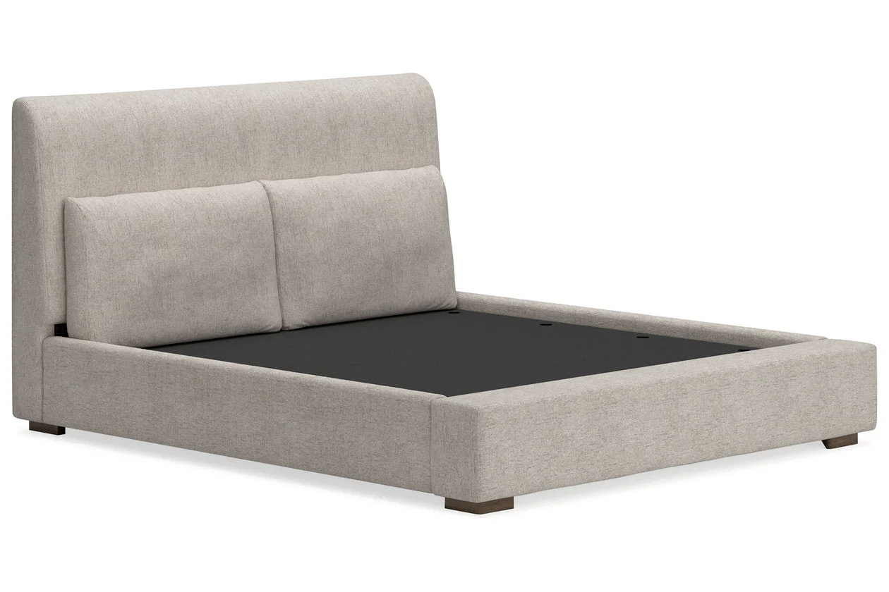 Cabalynn Light Brown Queen Upholstered Platform Bed - Image 3
