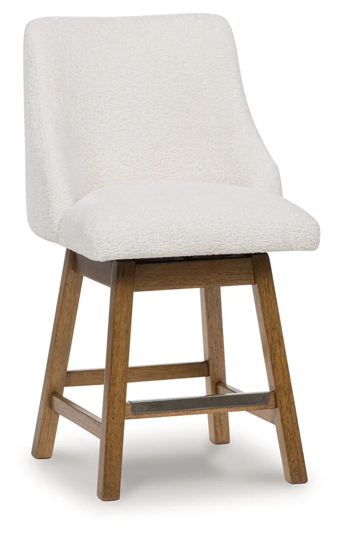 Cabalynn Oatmeal/Light Brown Counter Height Barstool, Set of 2 - Image 2