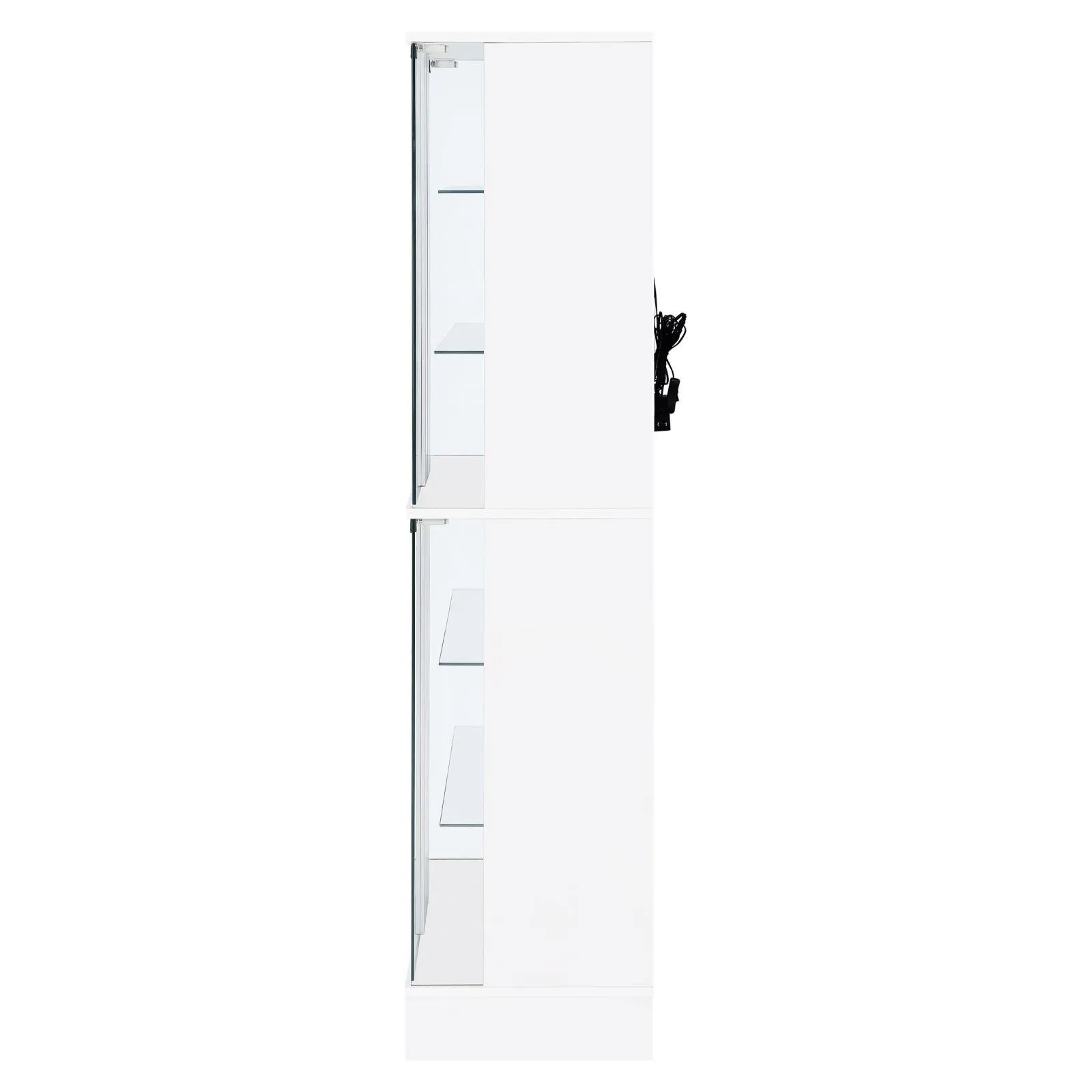 Cabra Display Case Curio Cabinet with Glass Shelves and LED Lighting White High Gloss - Image 7