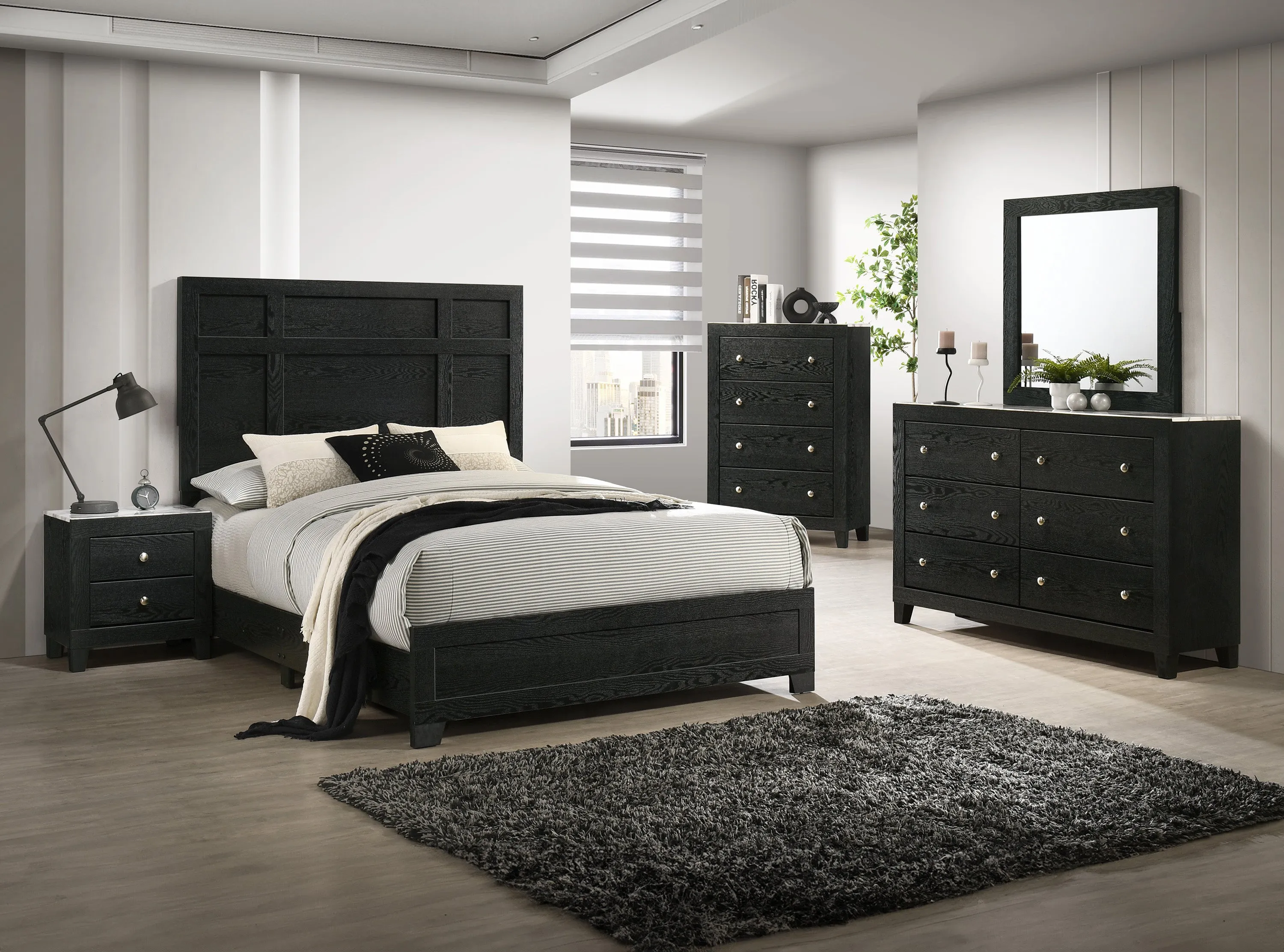 Cadence Black Panel King Bed - Image 4
