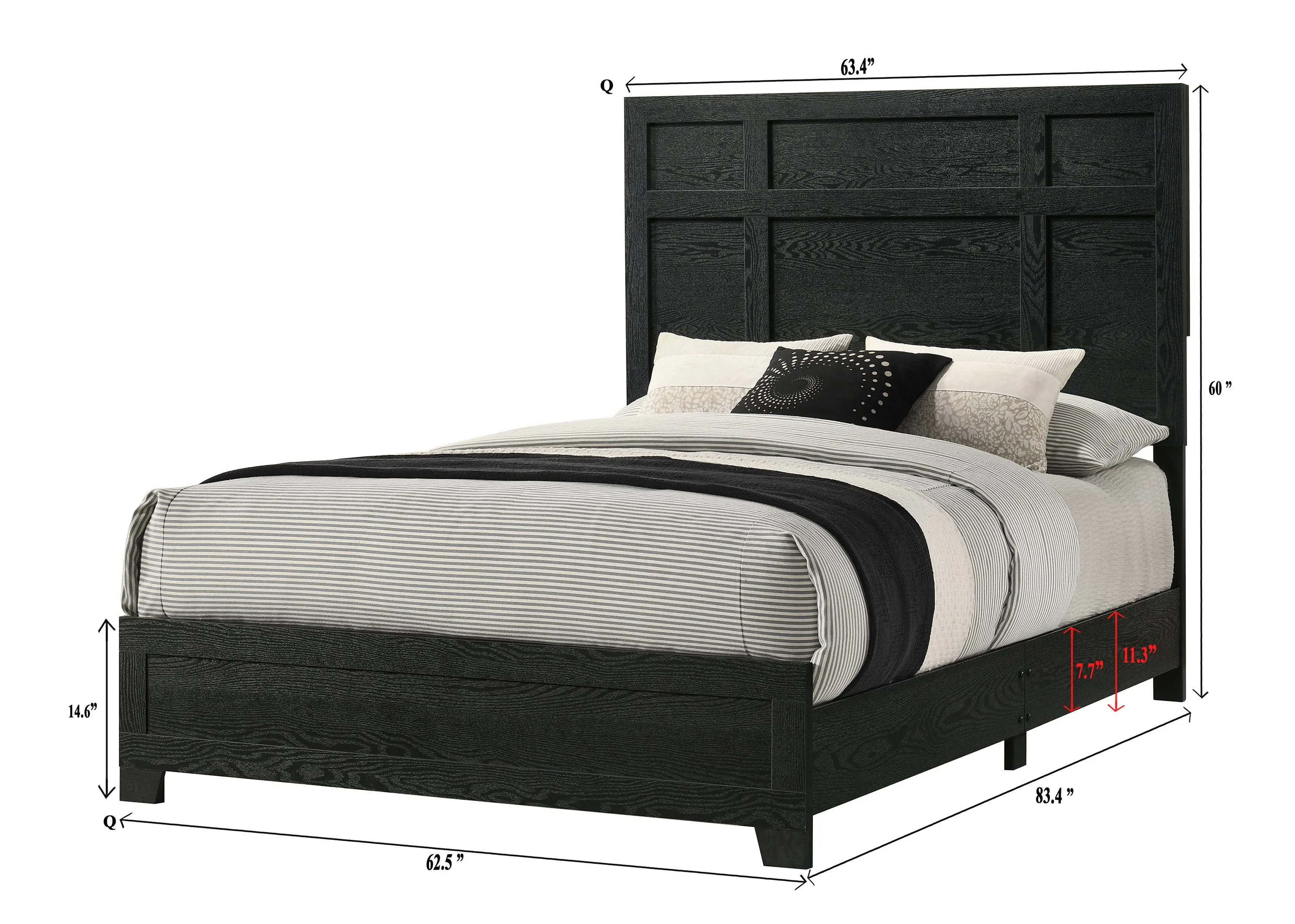 Cadence Black Panel Queen Bed - Image 3