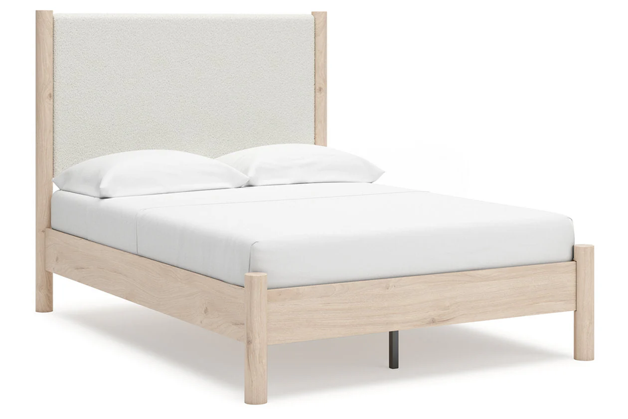 Cadmori Tan/Beige Full Upholstered Platform Bed