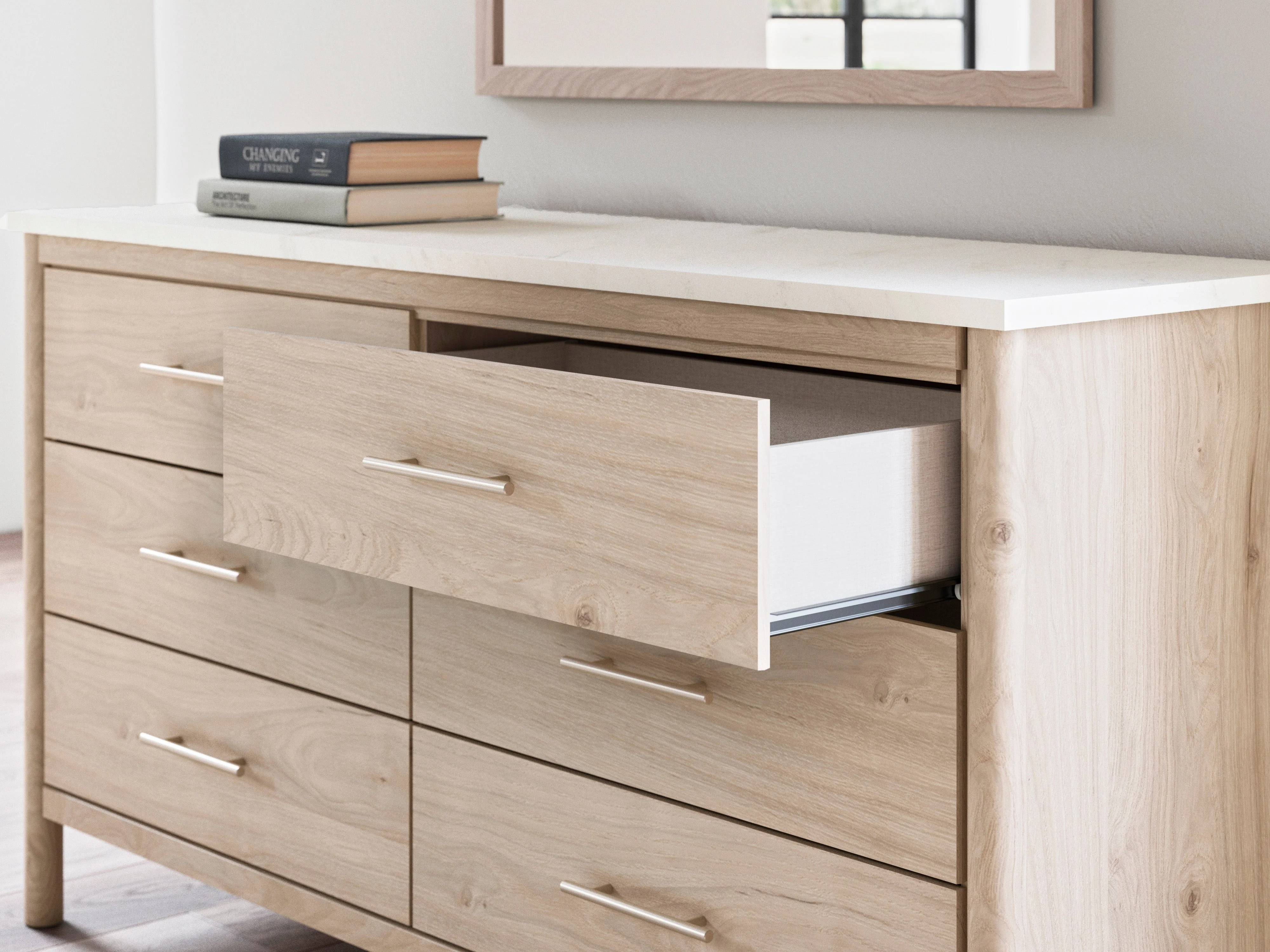 Cadmori Tan/Beige Upholstered Platform Bedroom Set - Image 14