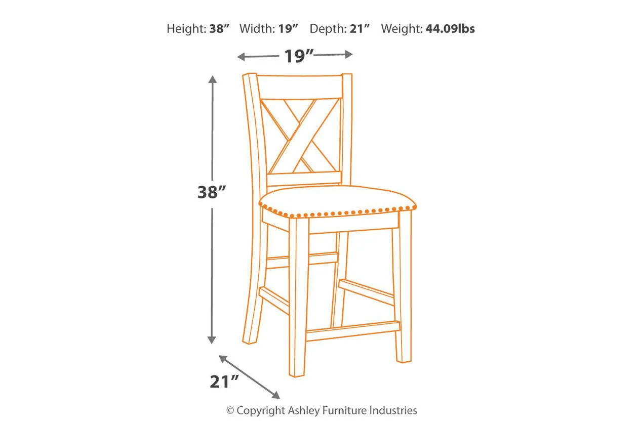 Caitbrook Gray Counter Height Upholstered Barstool, Set of 2 - Image 4