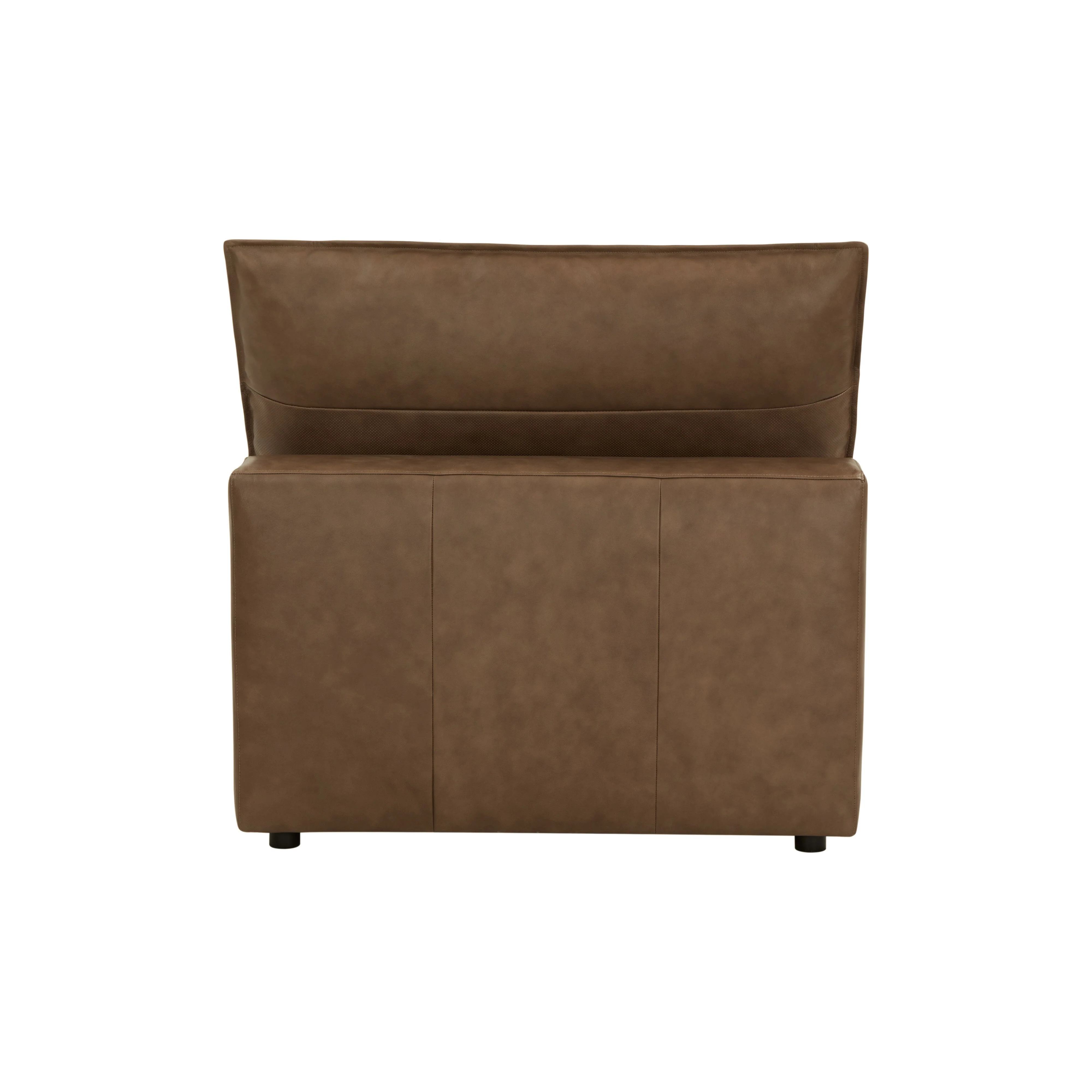 Cali Brown Leather Modular Armless Chair - Image 5