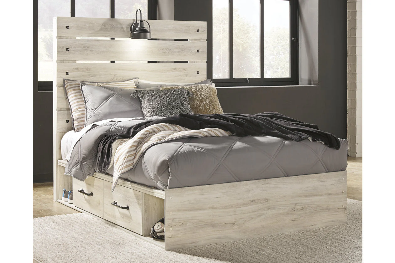Cambeck Whitewash Full Storage Platform Bed with 4 Drawers - Image 2