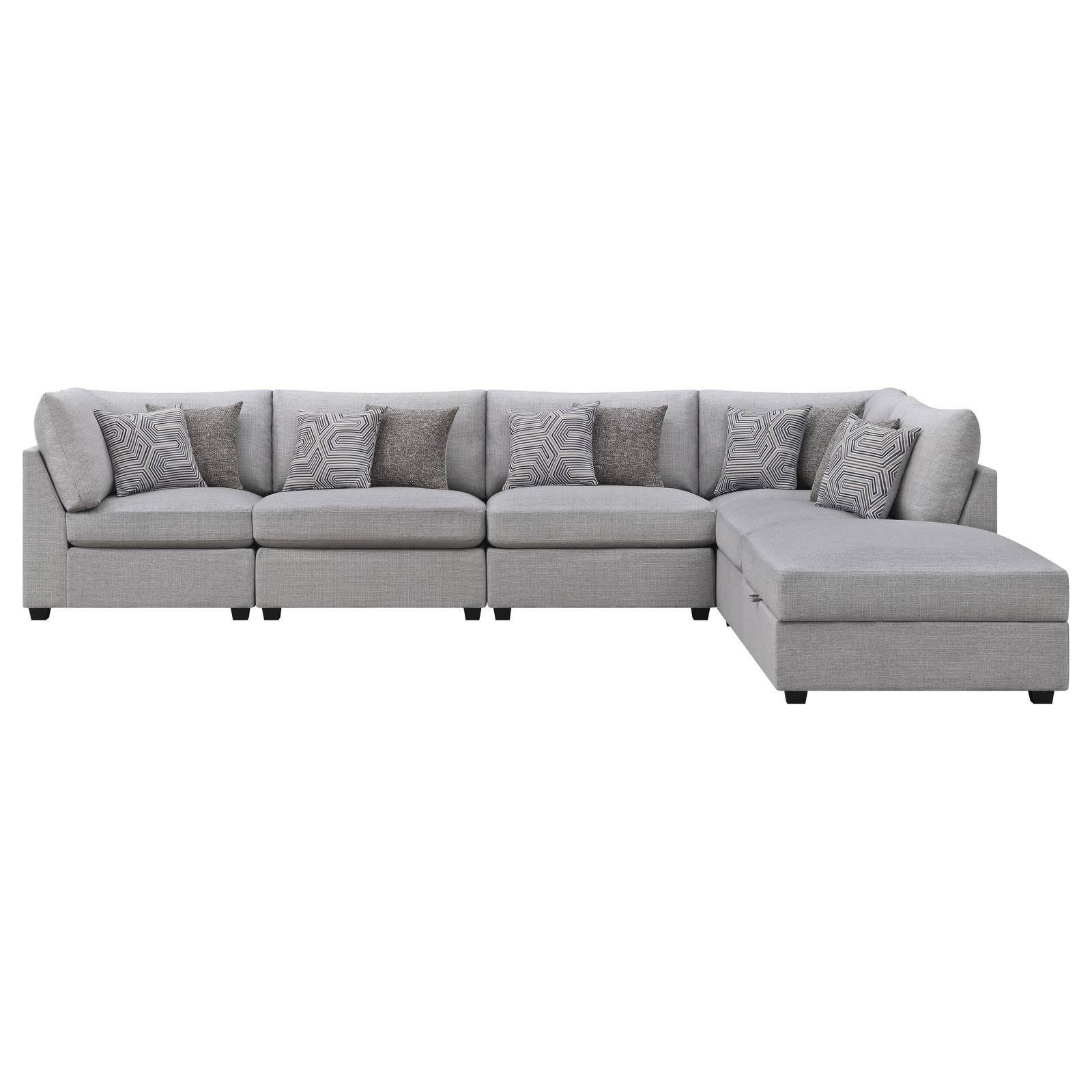 Cambria Grey 6-piece Upholstered Modular Sectional - Image 2