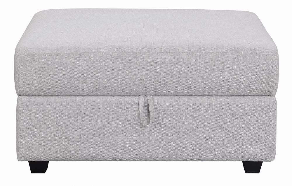 Cambria Gray Square Storage Ottoman - Image 2