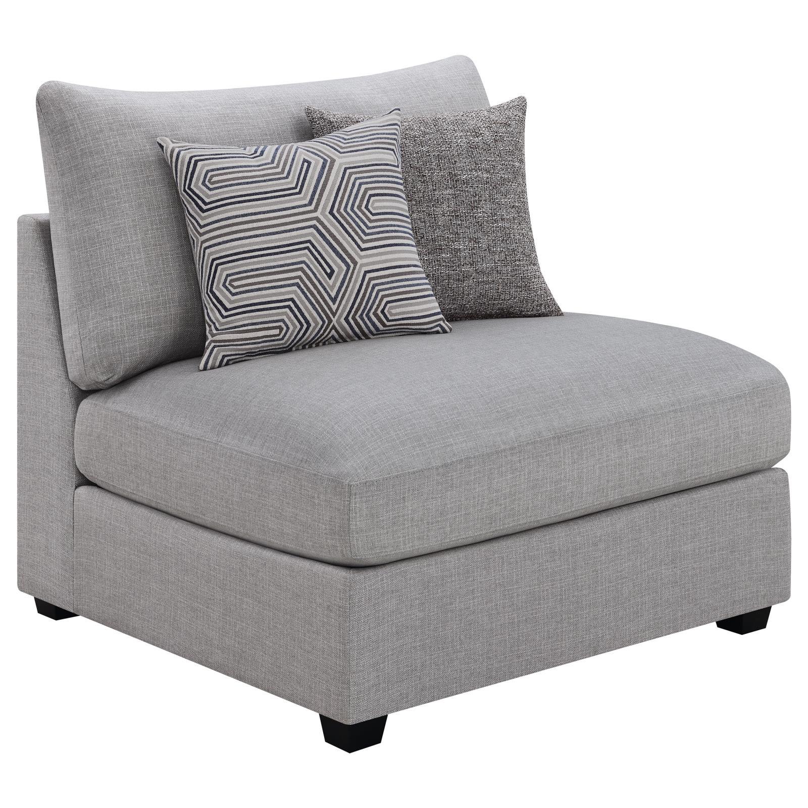 Cambria Grey 4-piece Upholstered Modular Sectional - Image 6